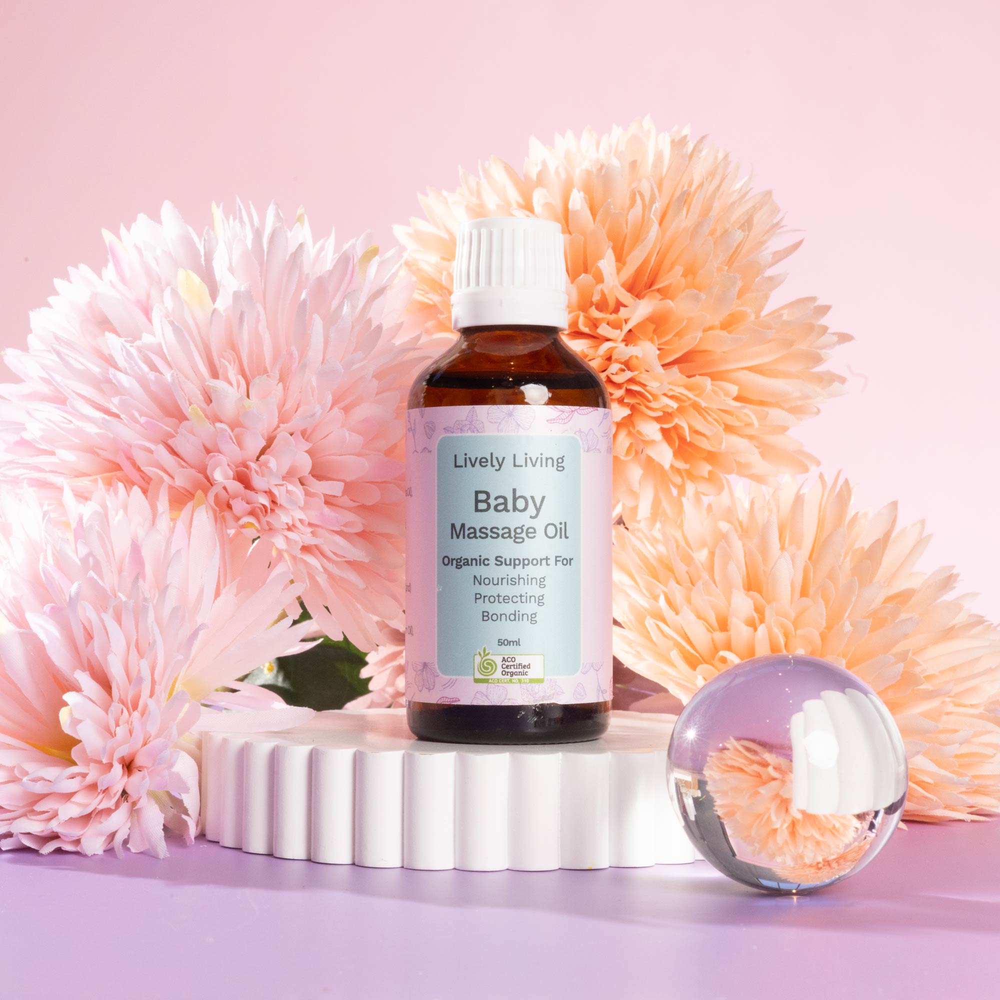 Organic Baby Massage Oil - USDA Certified, Hypoallergenic & Gentle for Newborn Skin Care - Perfect for Relaxation, Bonding & Bedtime Routine