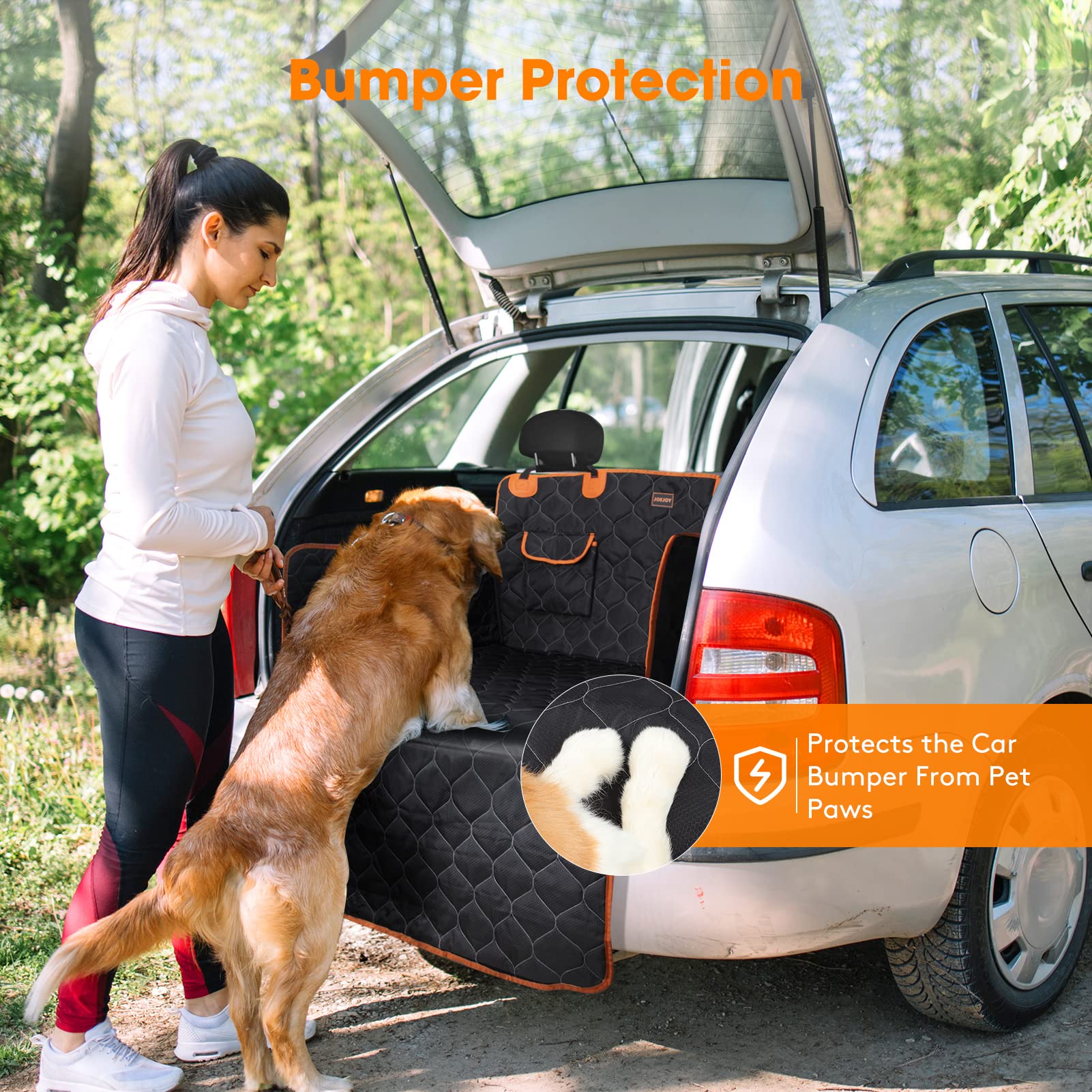 JOEJOY Waterproof Non-Slip Dog Car Seat Cover - Durable Boot Protector with Side Guards for Cars, Trucks & SUVs | Easy Clean Pet Travel Accessory for Road Trips & Outdoor Adventures
