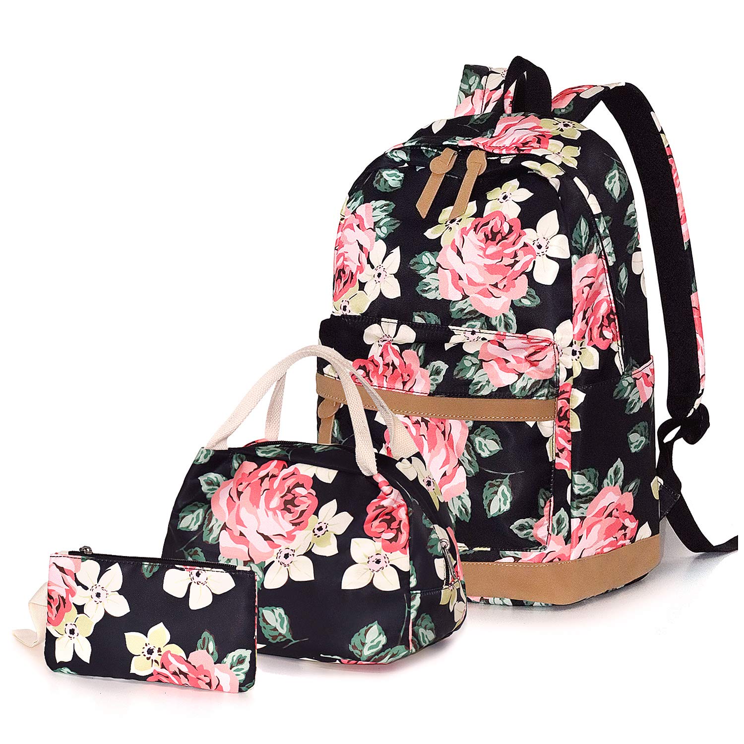 Stylish School Backpack for Teen Girls - Waterproof Bookbag with Insulated Lunch Box & Pencil Organizer - Perfect for High School, College, and Travel