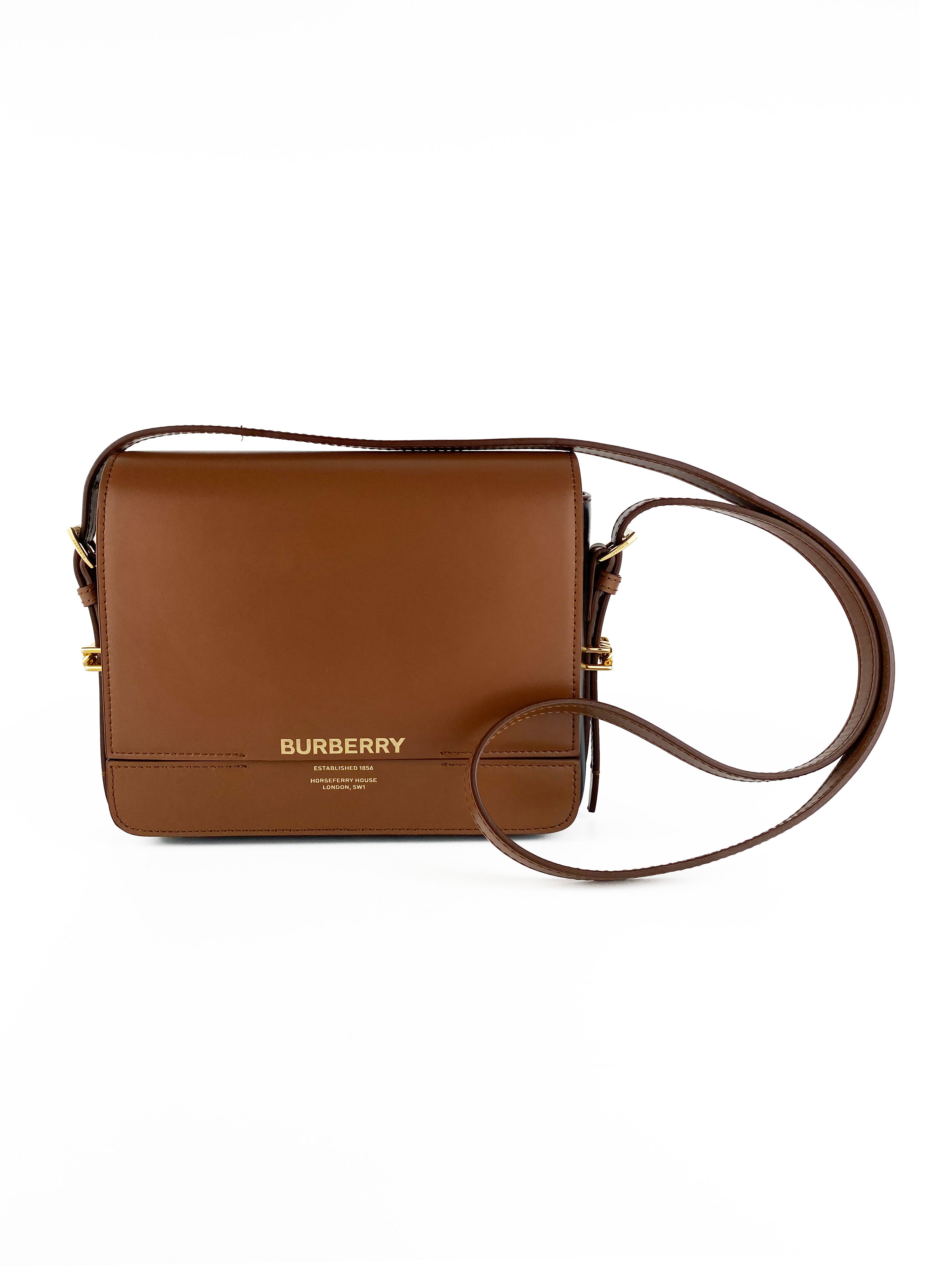 Burberry Small Grace Crossbody Bag in Brown Leather | Luxury Handbag for Women | Perfect for Work, Travel & Everyday Use