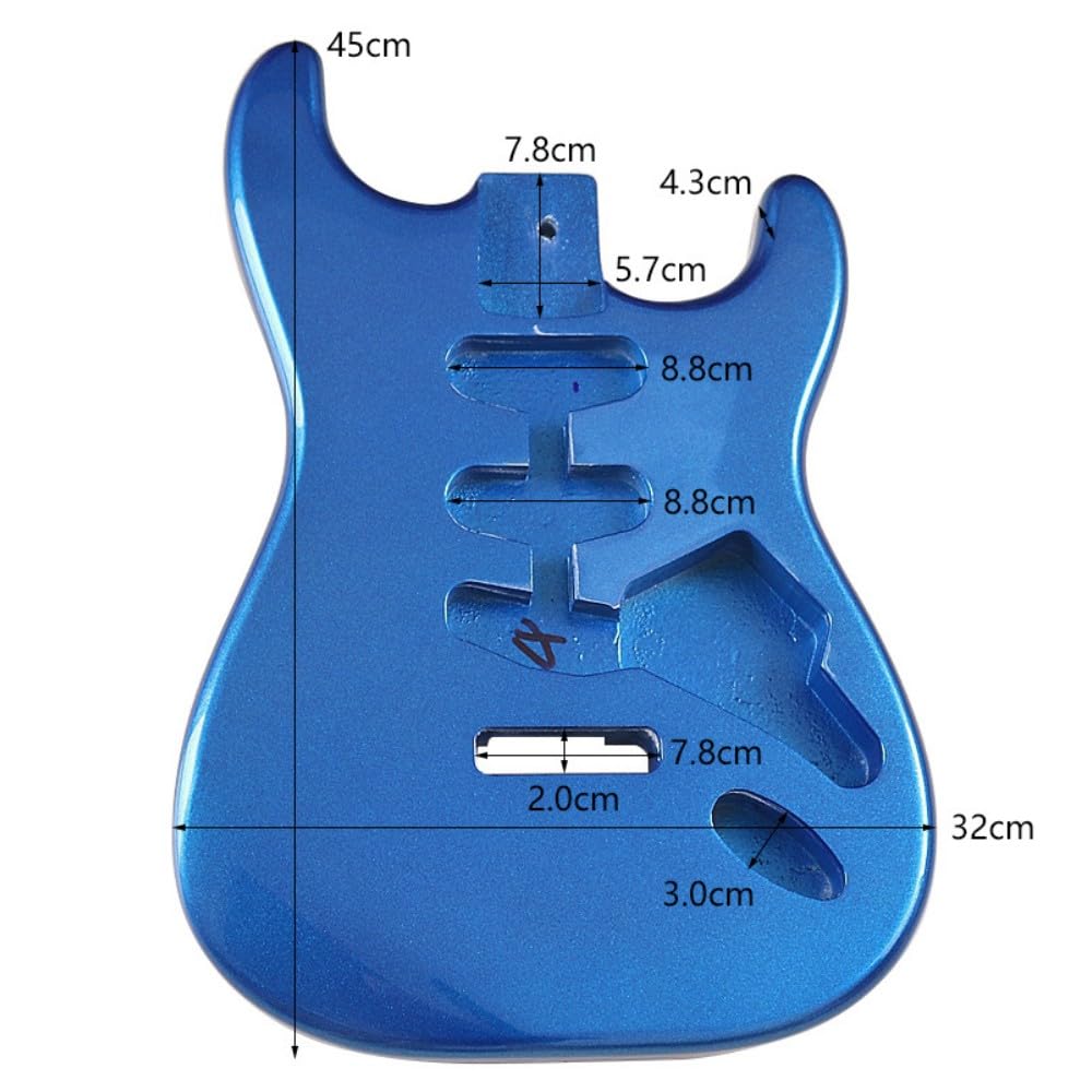 Premium Poplar Electric Guitar Body for Fender Strat - DIY Replacement Part SSS Pickup Routing in Vibrant Blue | Perfect for Guitar Customization & Home Luthier Projects