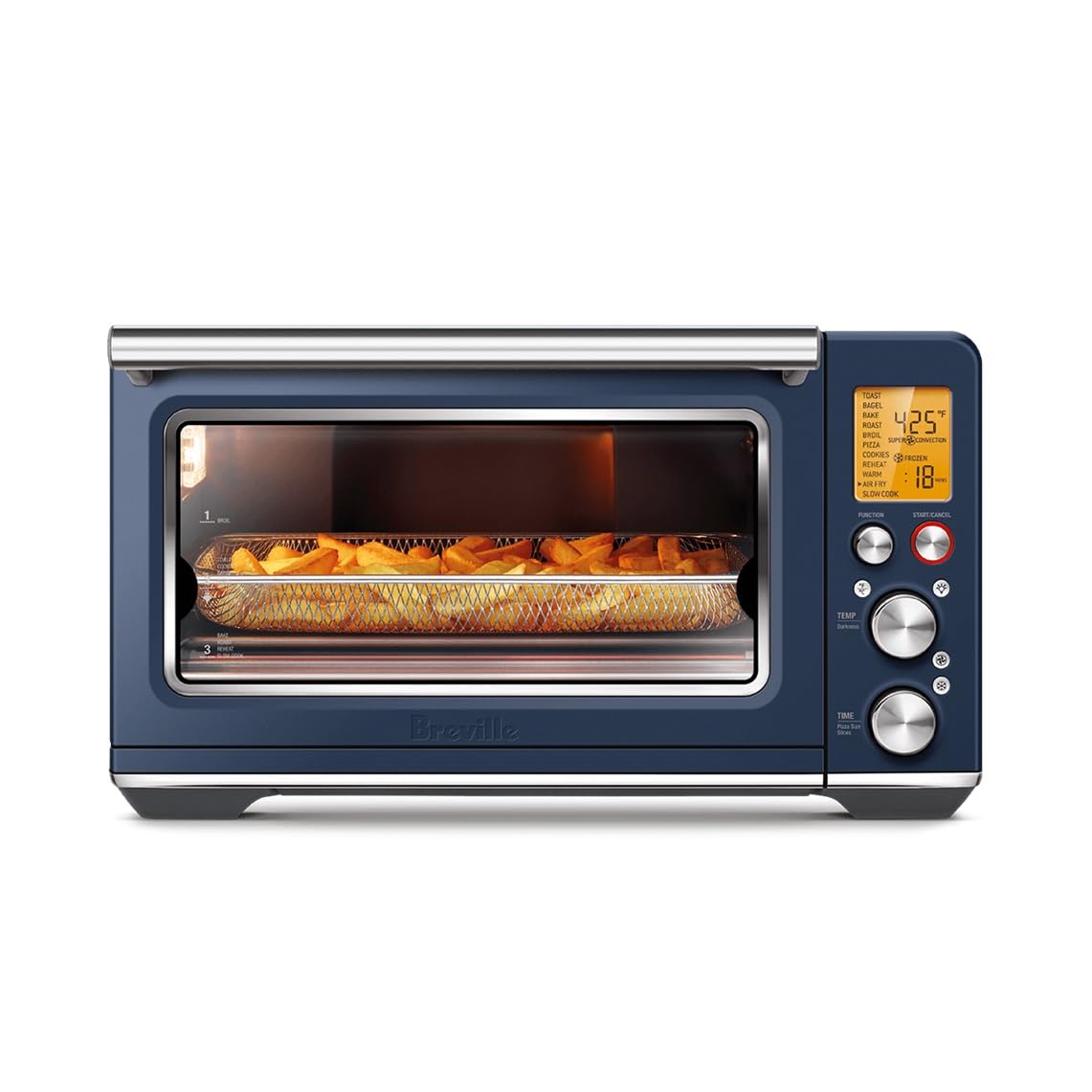Breville Smart Oven Air Fryer BOV860DBL - 12 Functions Countertop Convection Toaster Oven with Air Fry, Roast, Bake & Broil | Damson Blue | Perfect for Small Kitchens, Dorms & RV Cooking