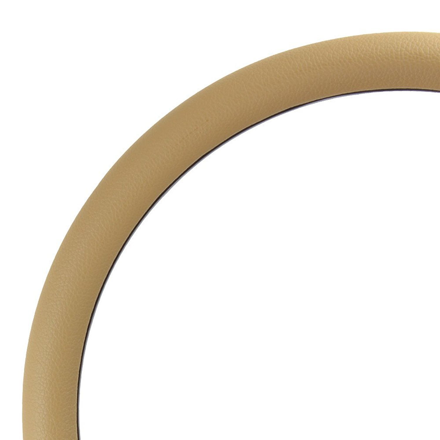 14 Inch Black 5-Bolt Aluminum Steering Wheel with Tan Vinyl Wrap & Horn - Perfect for Car Upgrades, Racing, and Off-Road Vehicles