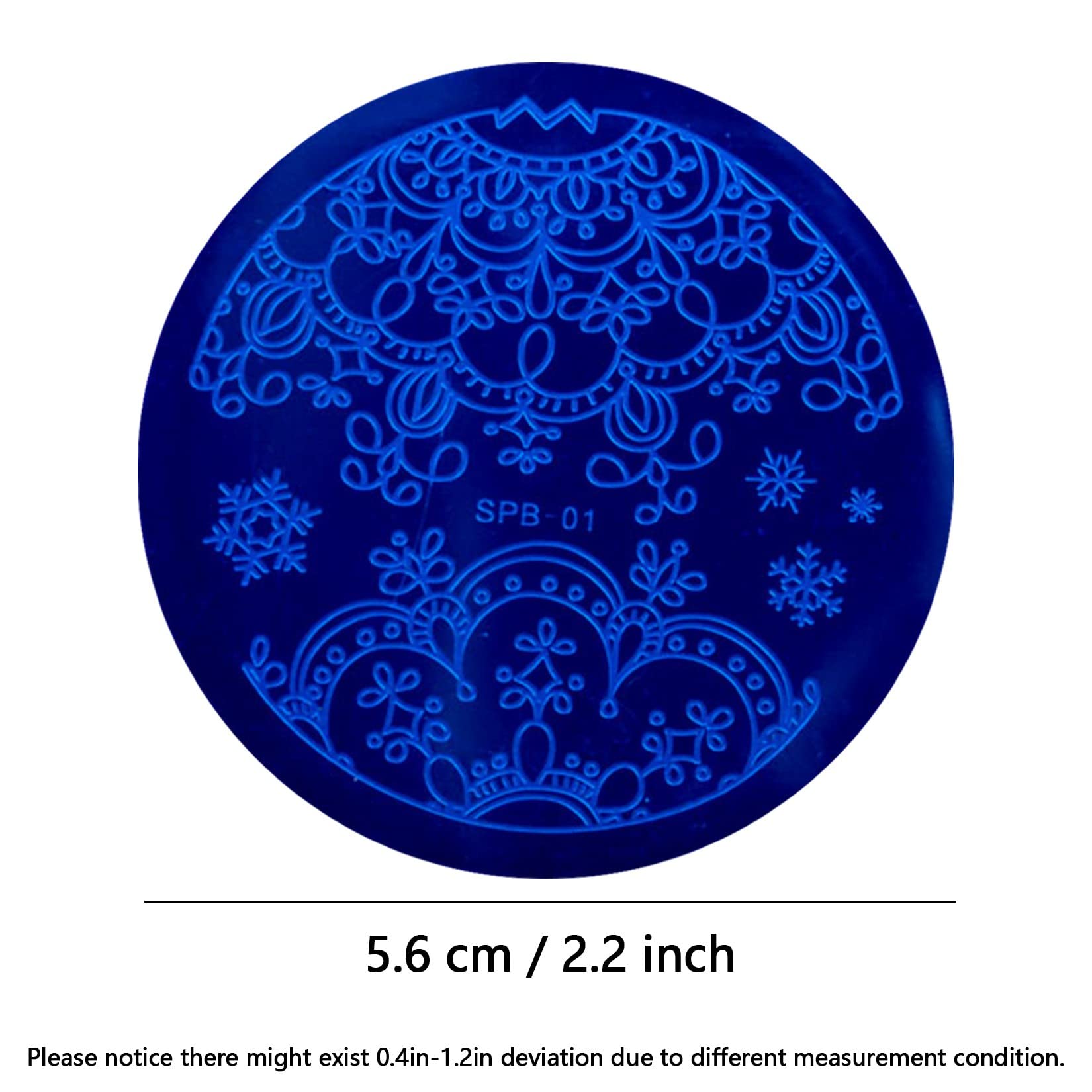 Snowflake Snowman Bowknot Lace Nail Stamp Template - Round Nail Art Printing Plate for Manicure, Salon & Home Use - Christmas Nail Design Tool for DIY & Professional Nail Artists - Perfect for Holiday Parties, Gift Giving & Festive Nail Art