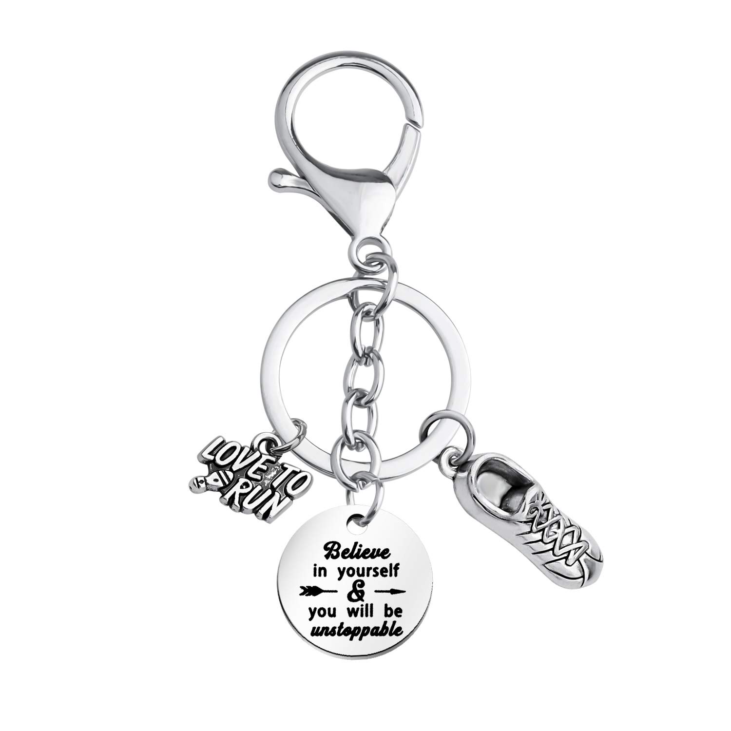 FUSTMW Runner Keychain - Marathon Jewelry Gift for Runners - Perfect for Race Day, Training Motivation & Finisher Celebrations