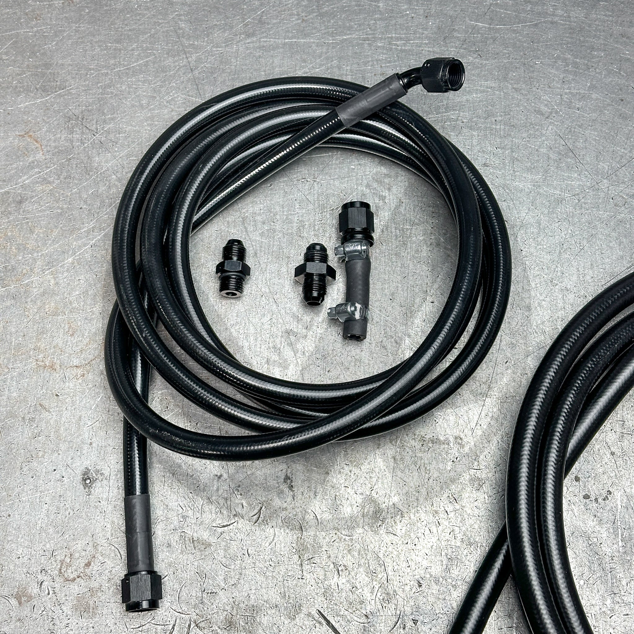 96-01 Acura Integra E85 Compatible Stainless Steel Fuel Lines Kit - 10AN Feed & 6AN Return (Black) - Performance Upgrade for Turbo & High HP Builds