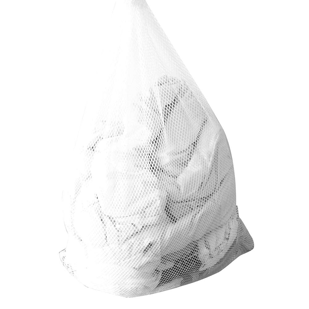 Large Mesh Laundry Storage Bag with Drawstring - Breathable Clothes Organizer for Travel, College Dorm & Home Closet (Solid Colors)