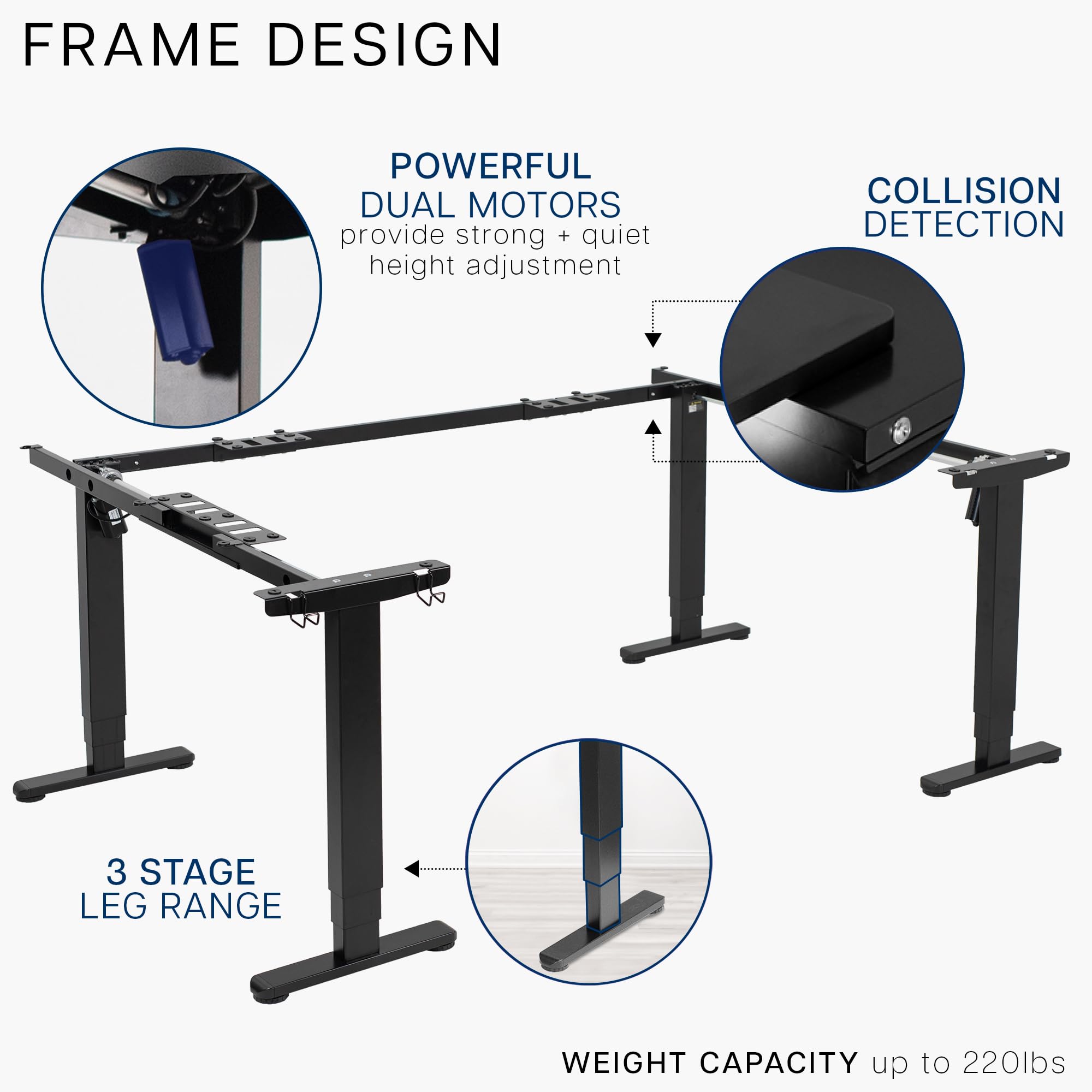 VIVO 83 x 60 inch Large U-Shaped Electric Standing Desk with Memory Controller, Height Adjustable Black Top & Frame (DESK-E4UBB) - Perfect for Home Office, Gaming Setup & Workspace Ergonomics