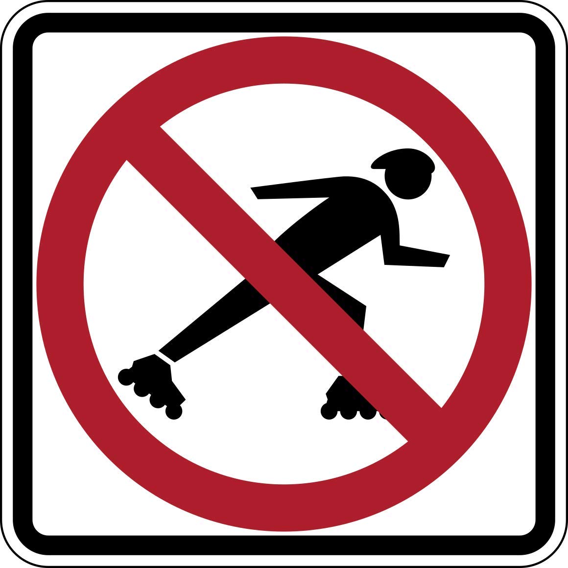 Vinyl Safety & Warning Stickers Bundle - No Rollerblading, Warehouse Signs - 10 Pack (13