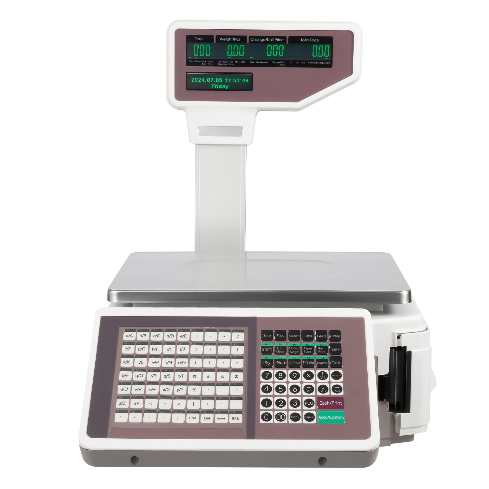 66LBs Digital Commercial Food Scale with Price Calculator & TD Printer - Accurate Weighing for Deli Meat, Groceries, Farmers' Markets & Retail Stores | Perfect for Pricing, Inventory & Checkout