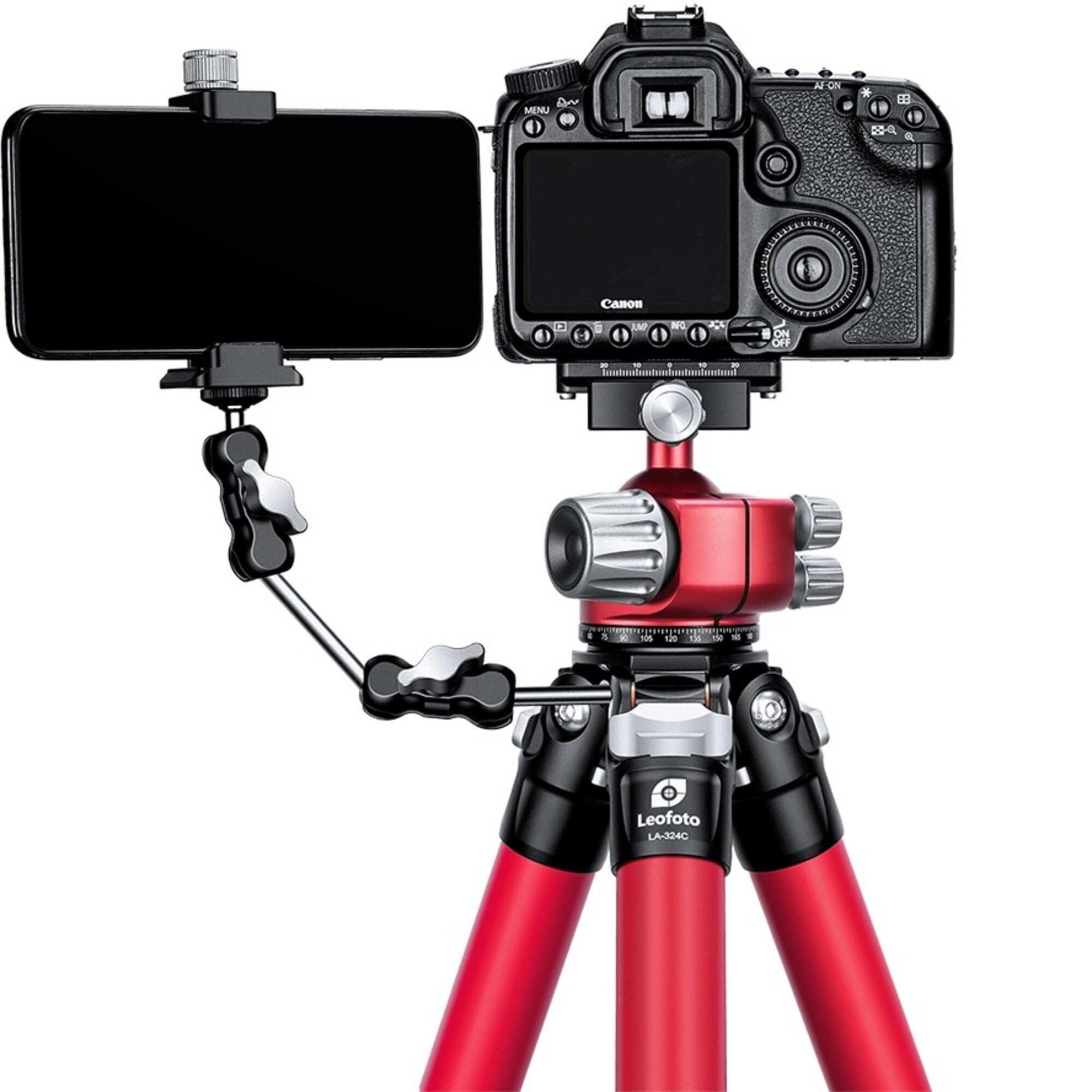 LEOFOTO LA-324C+LH-40 Carbon Fiber & Titanium Tripod with Ball Head & Quick Release Plate - Professional Camera Tripod for DSLR, Mirrorless & Compact Cameras - Perfect for Travel, Landscape & Studio Photography
