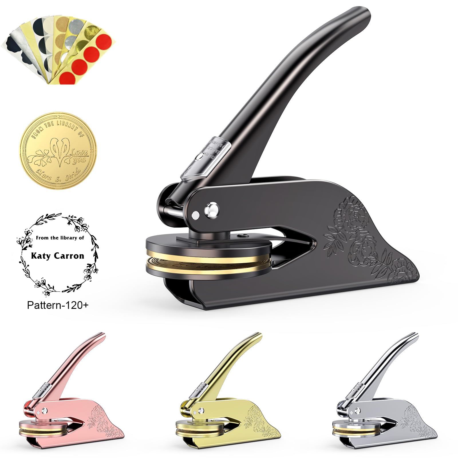 Personalized Custom Book Embosser Stamp - Engrave Your Text/Logo on Books, Business Cards, Paper Documents & Notebooks | Perfect for Gifts, Office Use & Craft Projects