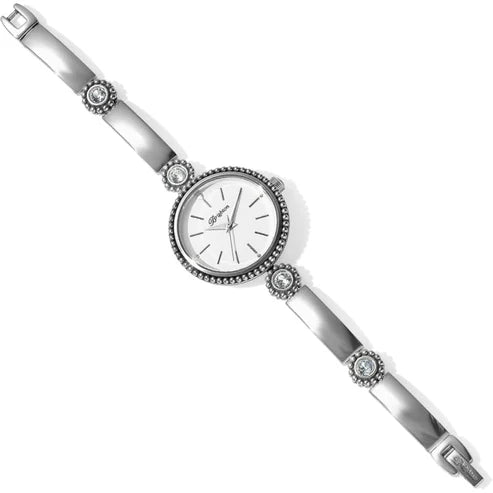 Brighton Crystal City Silver Tone Watch for Women - Elegant Dress Watch for Office, Party & Special Occasions
