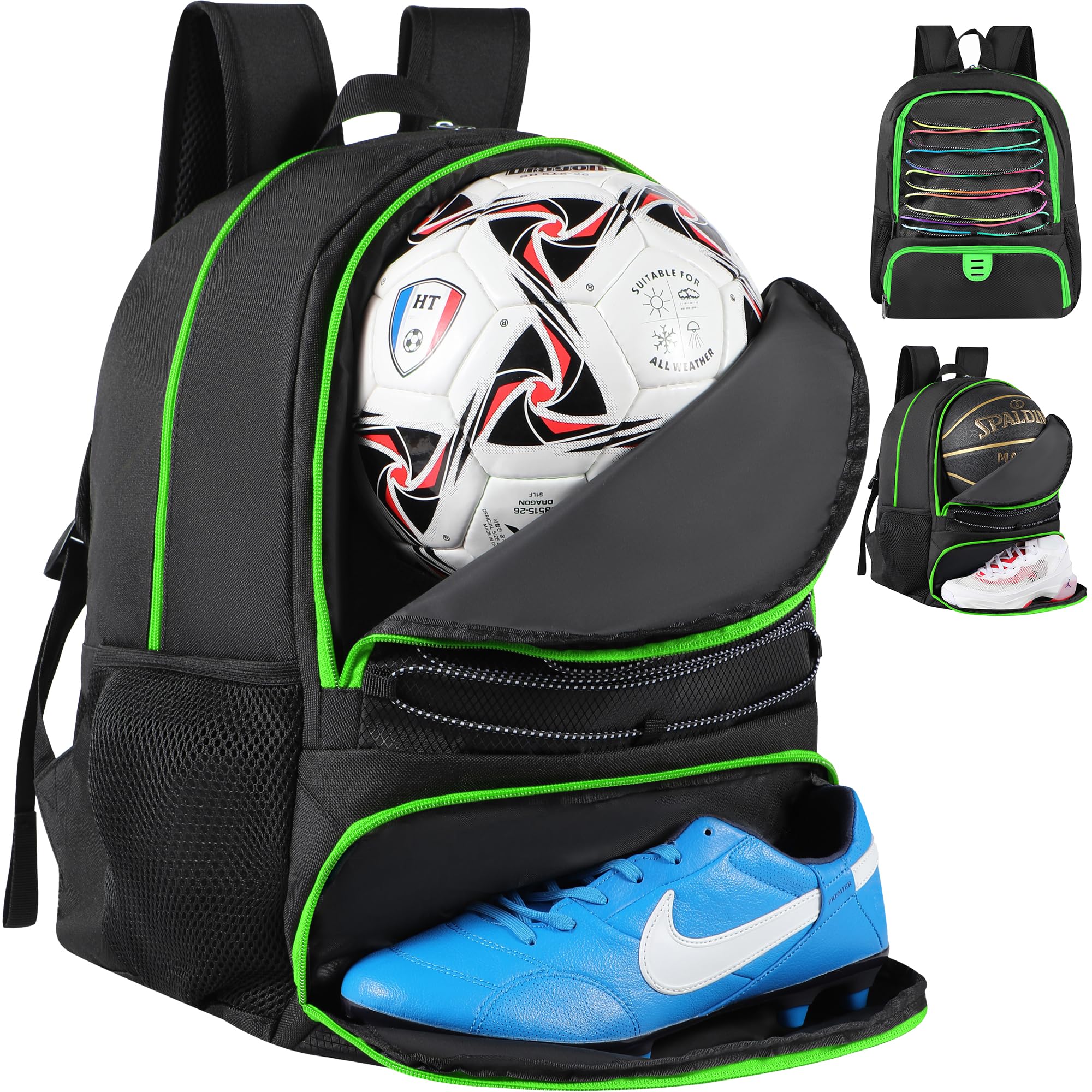 30L Lightweight Breathable Basketball Backpack for Men & Women - Sports Bag with Shoe & Ball Compartment - Perfect for Soccer, Volleyball, Football, Gym, School & Travel