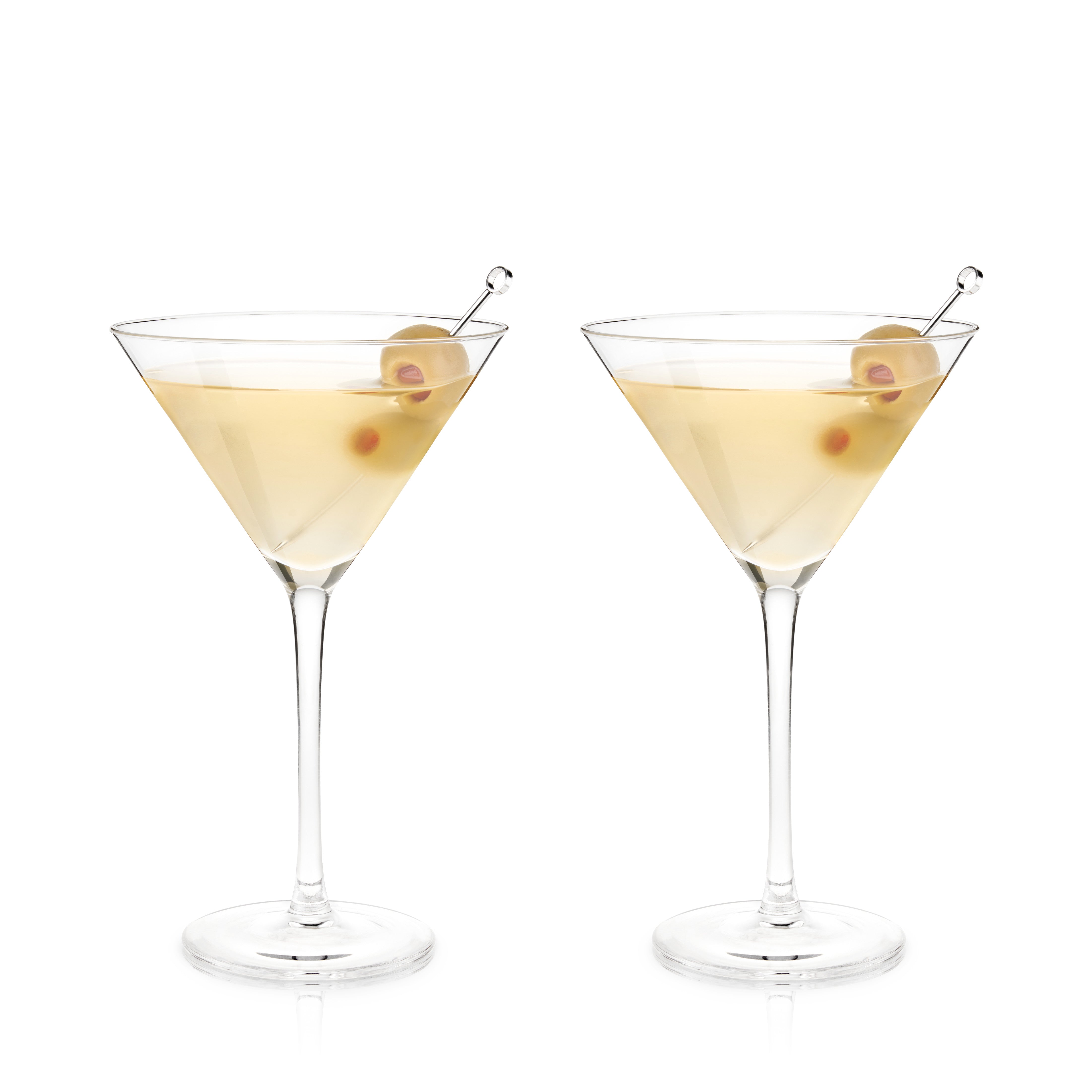 Elegant Raye Stemmed Crystal Martini Glasses Set of 2 - Perfect for Cocktail Parties, Wedding Receptions & Home Bar Decor