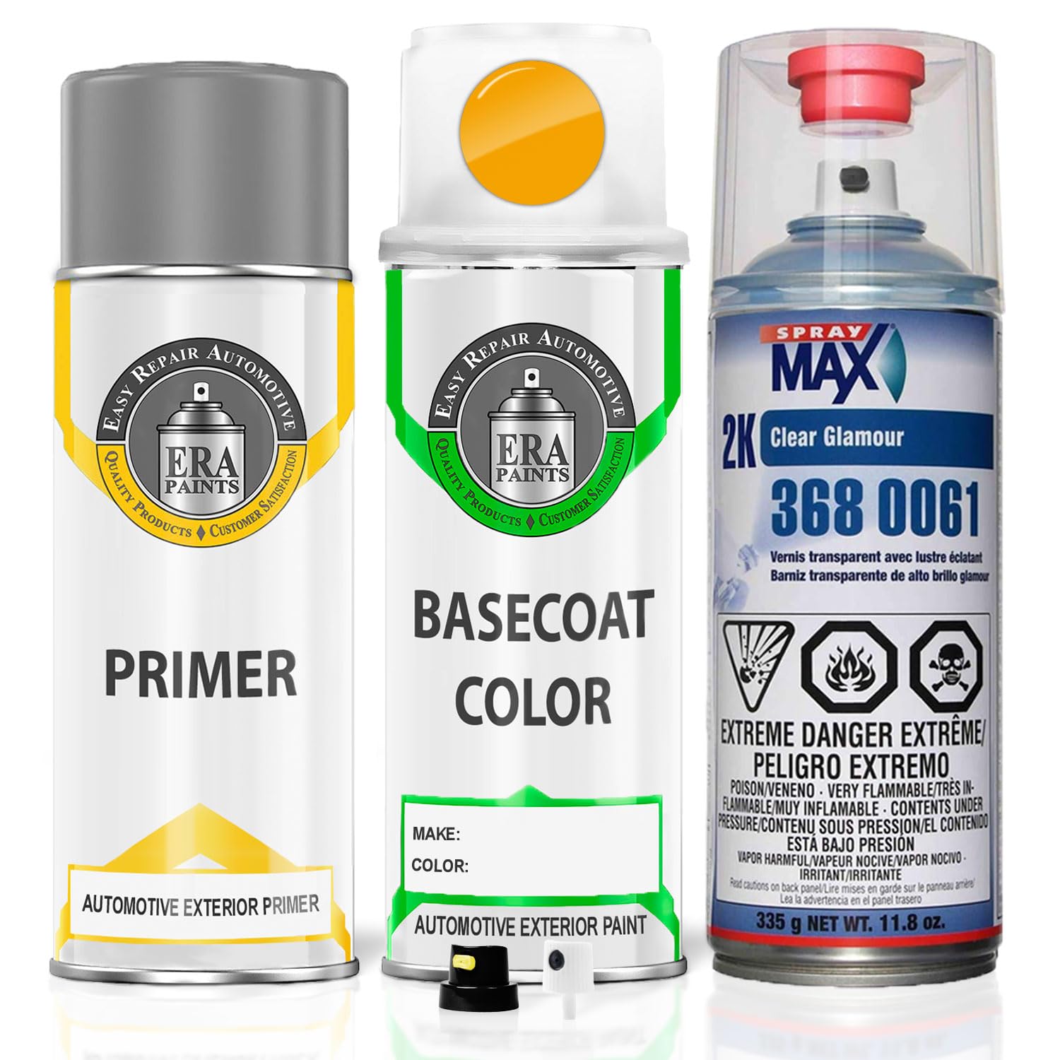 ERA Paints PYV/KYV/QYV - Stinger Yellow Exact Match Automotive Spray Paint for JEEP | Premium Kit with 2K 3680061 Clearcoat | Perfect for Car Restoration, Touch-Ups & Custom Projects