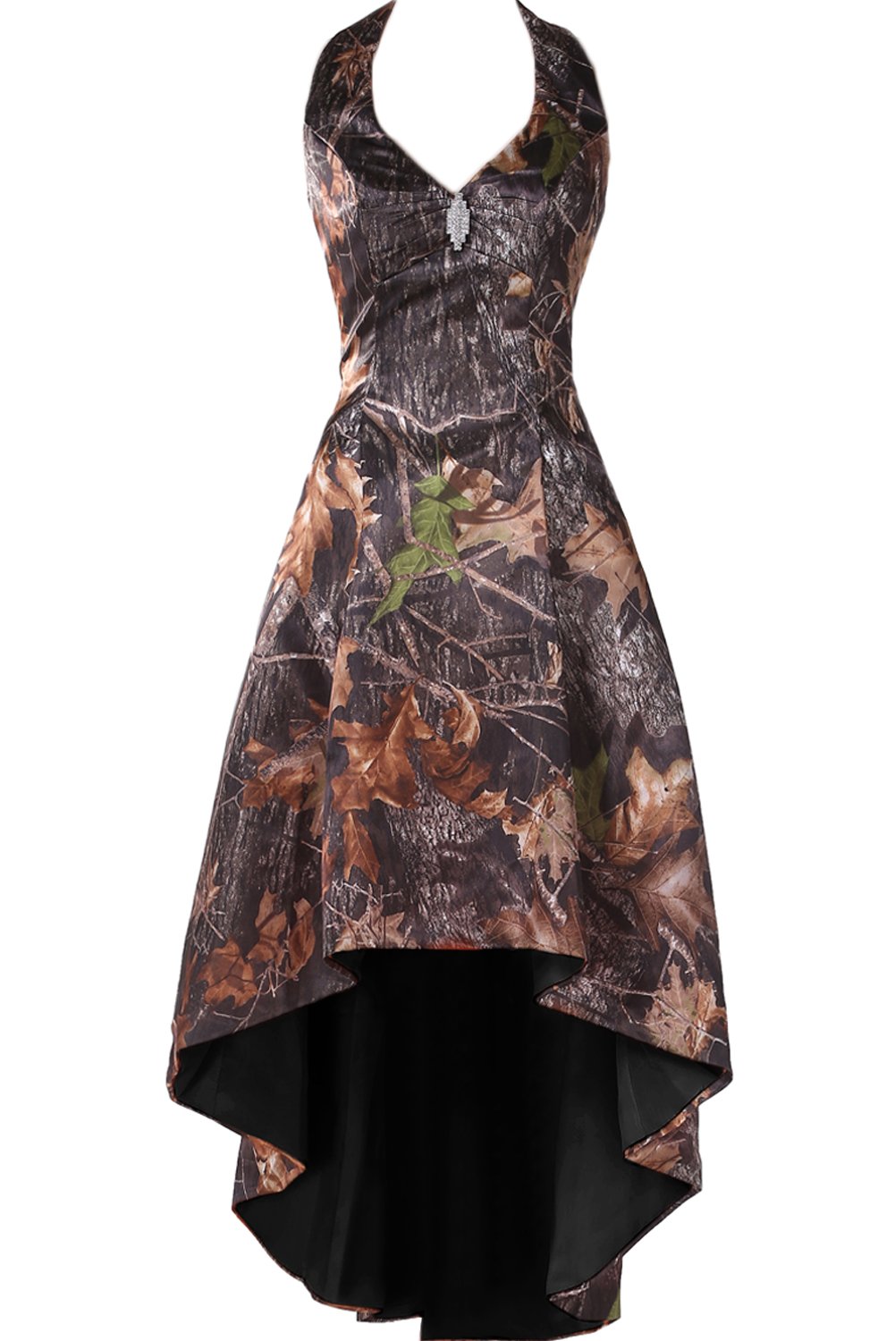 YINGJIA Camo Bridesmaid Dress High Low Hem Wedding Guest Formal Gown Prom Dress - Perfect for Bridal Party, Evening Events & Special Occasions