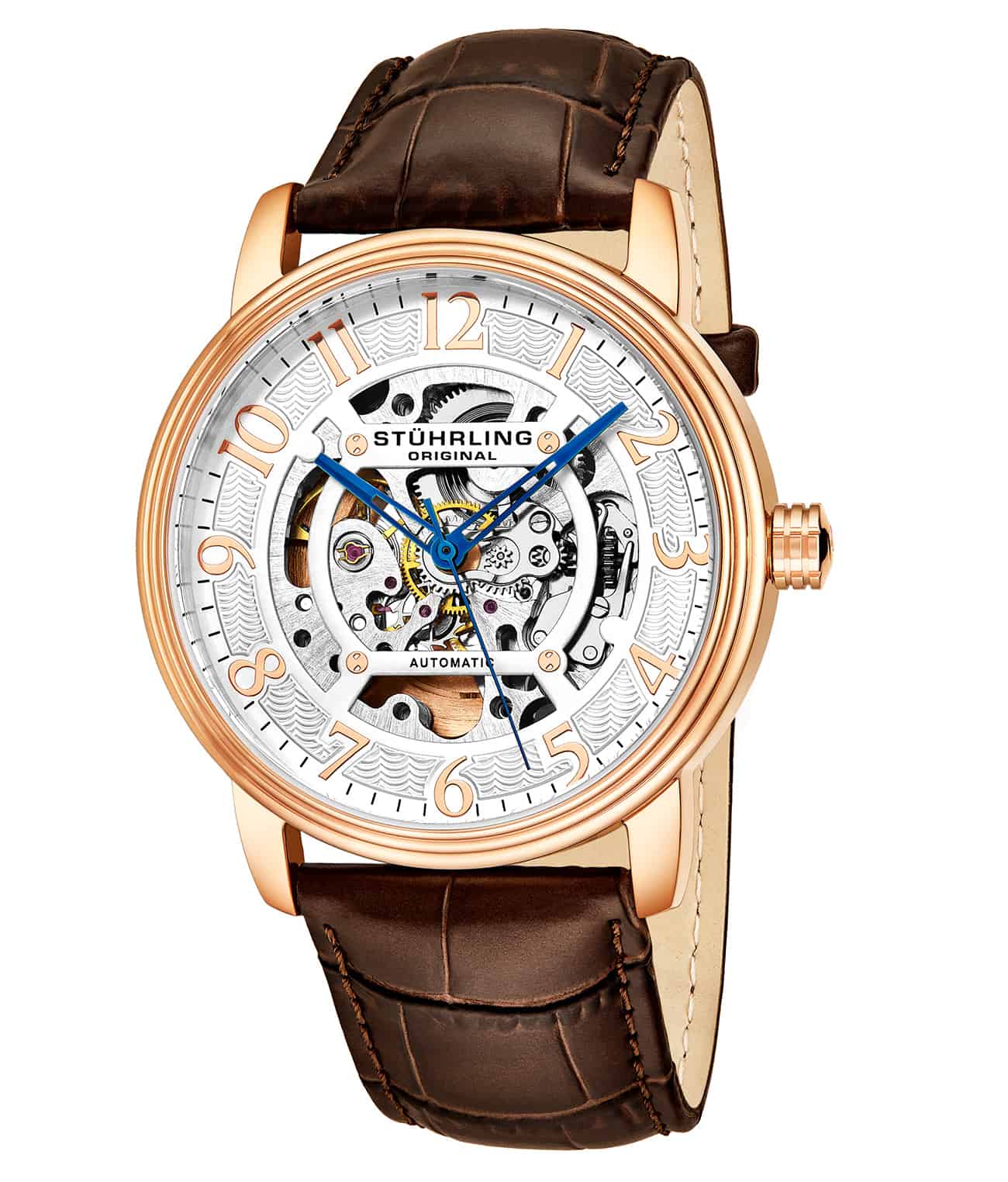 Legacy 970 Automatic 44mm Skeleton Watch for Men - Luxury Mechanical Timepiece with Transparent Dial - Perfect for Business, Formal Events & Gift Giving