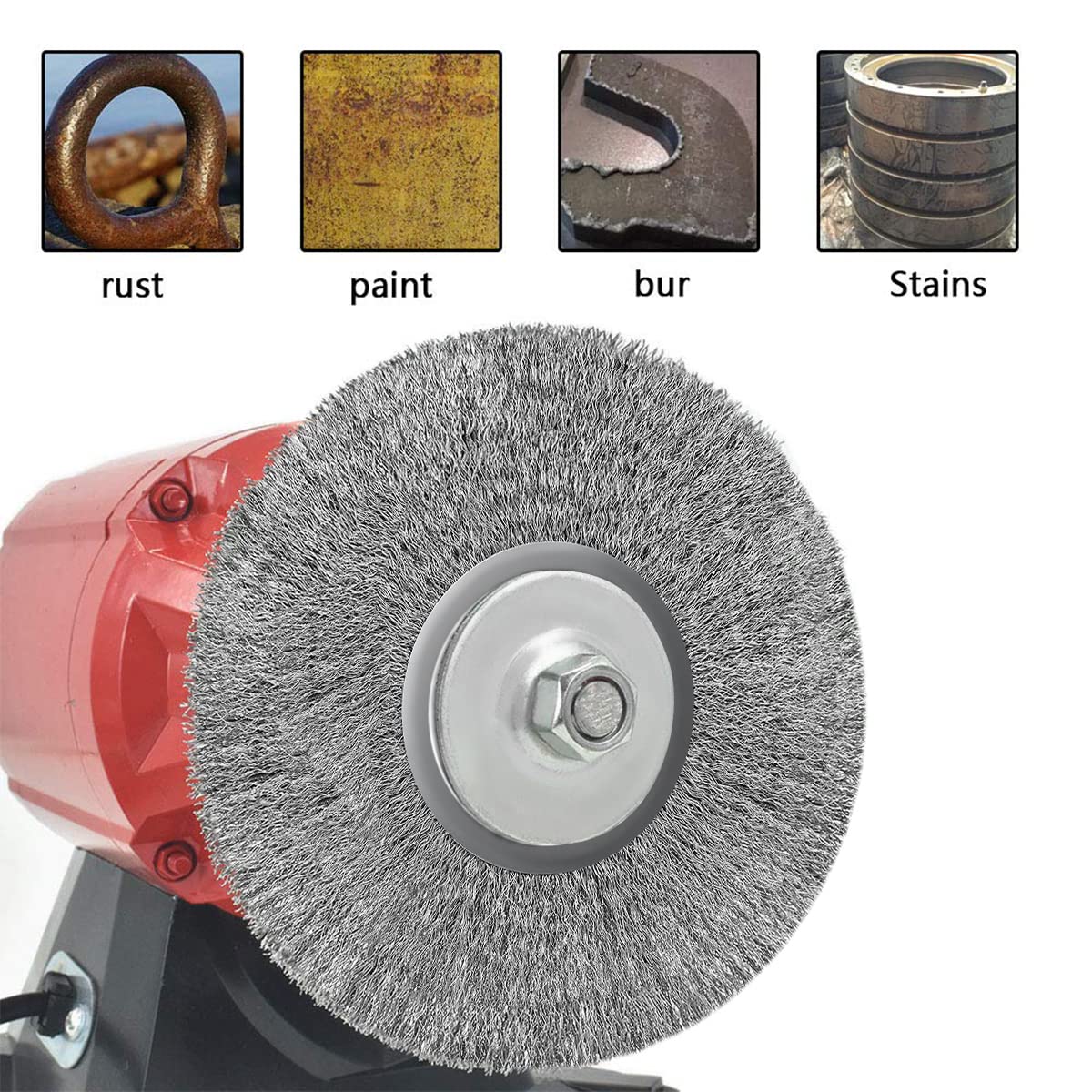 YKLP 4 Inch Stainless Steel Wire Wheel Brush - 5/8