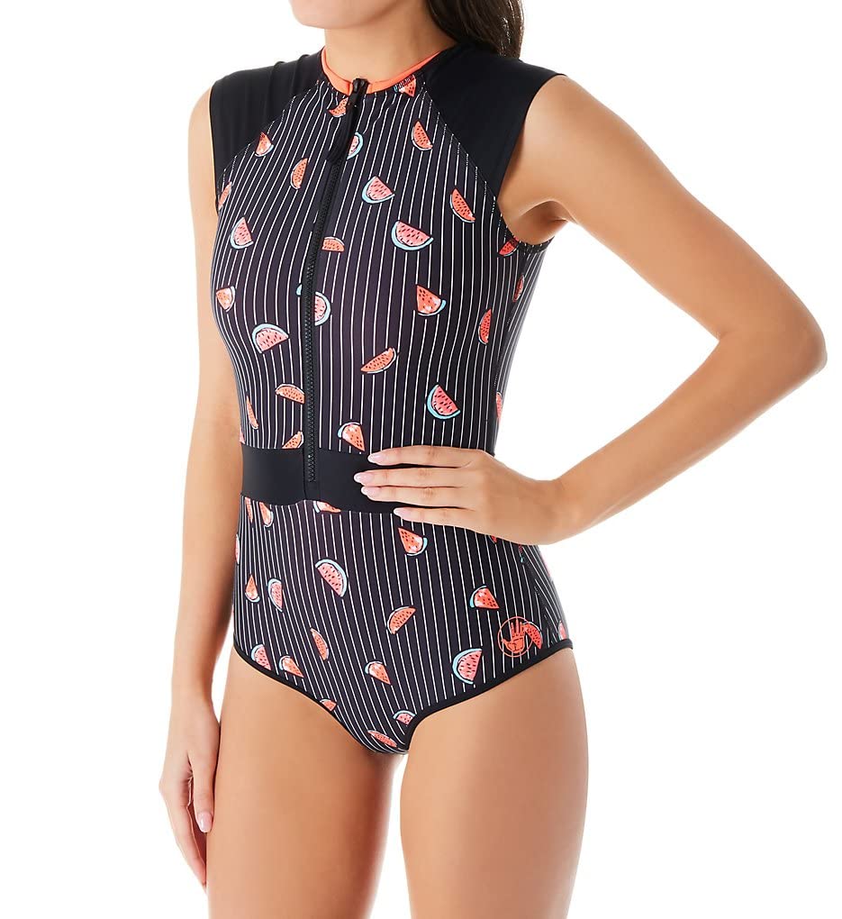 Body Glove Women's UPF 50+ Zip Front Paddle Swimsuit - One Piece Stand Up Paddle Boarding & Beachwear for Active Water Sports
