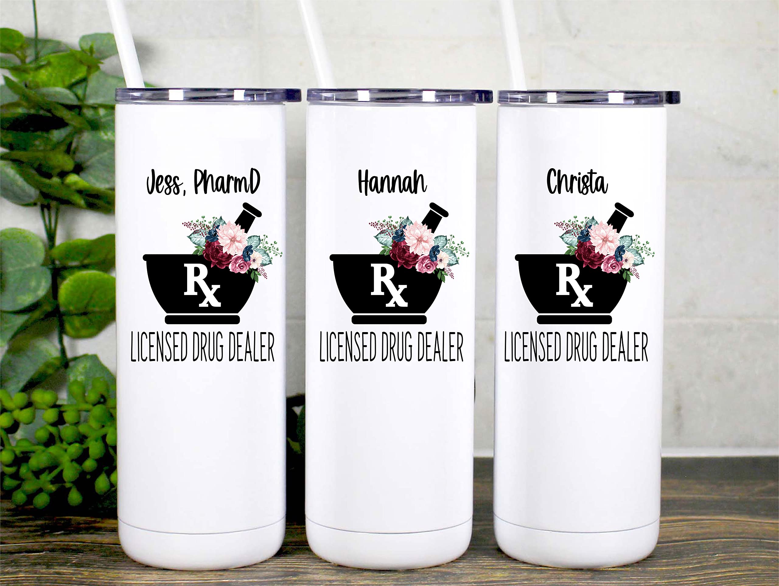 AVITO Personalized 20oz Pharmacist Tumbler with Lid & Straw - Ideal Gift for PharmD Graduates, Pharmacy Technicians & Licensed Pharmacists - Perfect for Hospitals, Clinics & Study Sessions