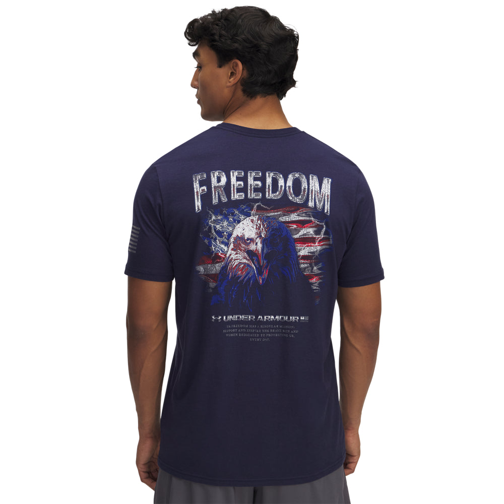 Men's Under Armour Freedom Eagle Graphic T-Shirt - Lightweight, Breathable Cotton Tee for Casual Wear & Workouts | Patriotic American Flag Design