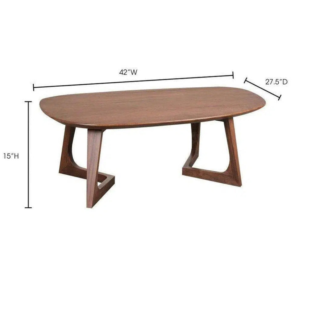 42 Inch Small Brown Mid Century Modern Coffee Table for Living Room - Stylish & Functional Home Decor Centerpiece