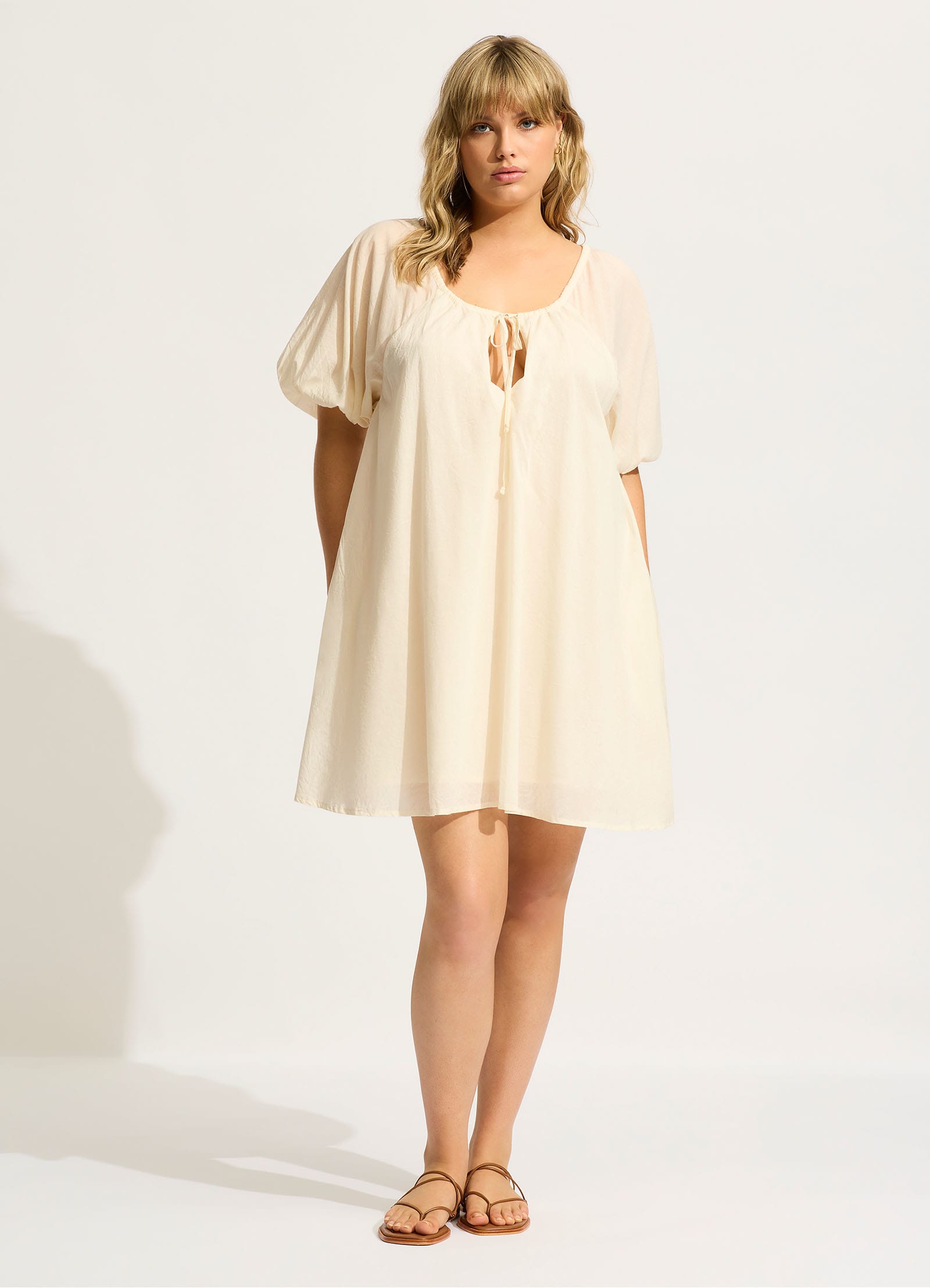 Mini Babydoll Dress in Ecru - Sexy Lingerie Nightwear for Women, Perfect for Valentine's Day & Romantic Nights