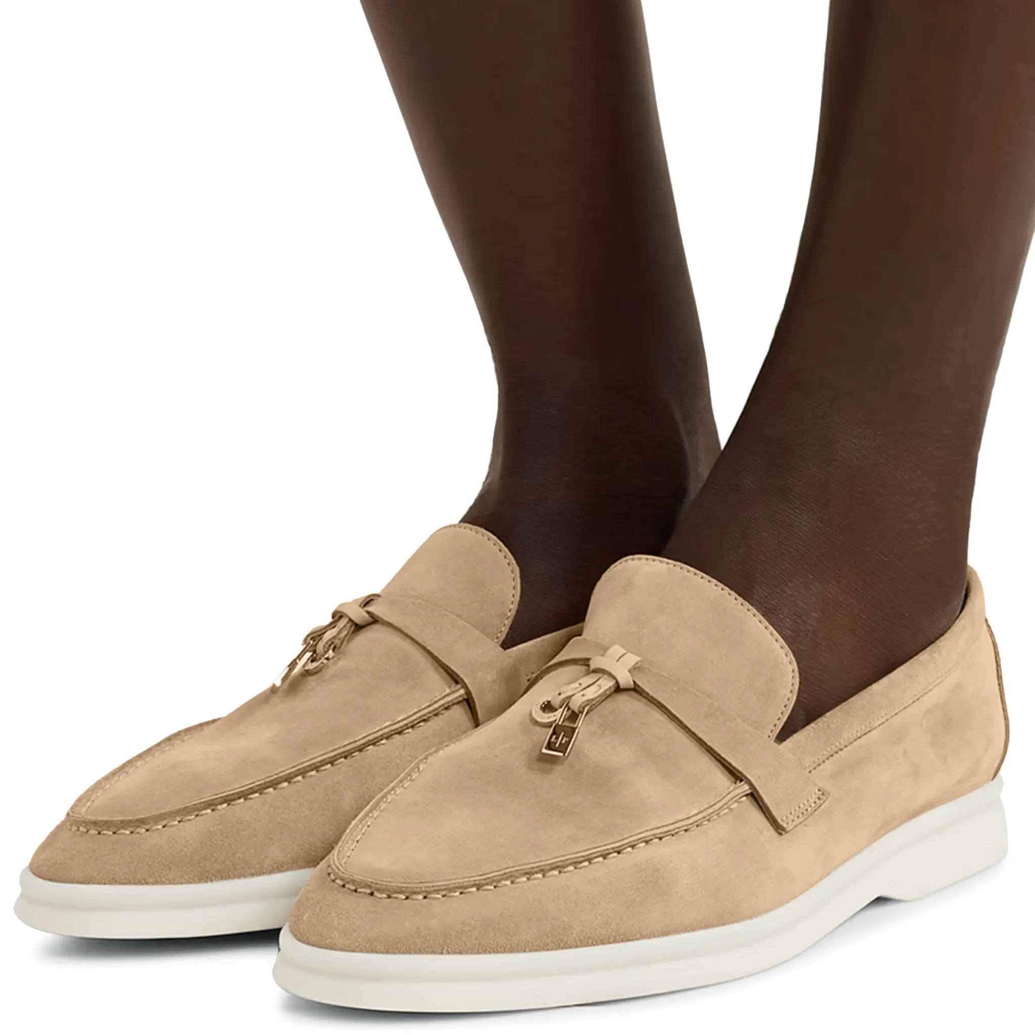Loro Piana Men's Summer Charms Suede Loafers - Comfortable Casual Slip-On Shoes for Business, Travel & Outdoor Wear
