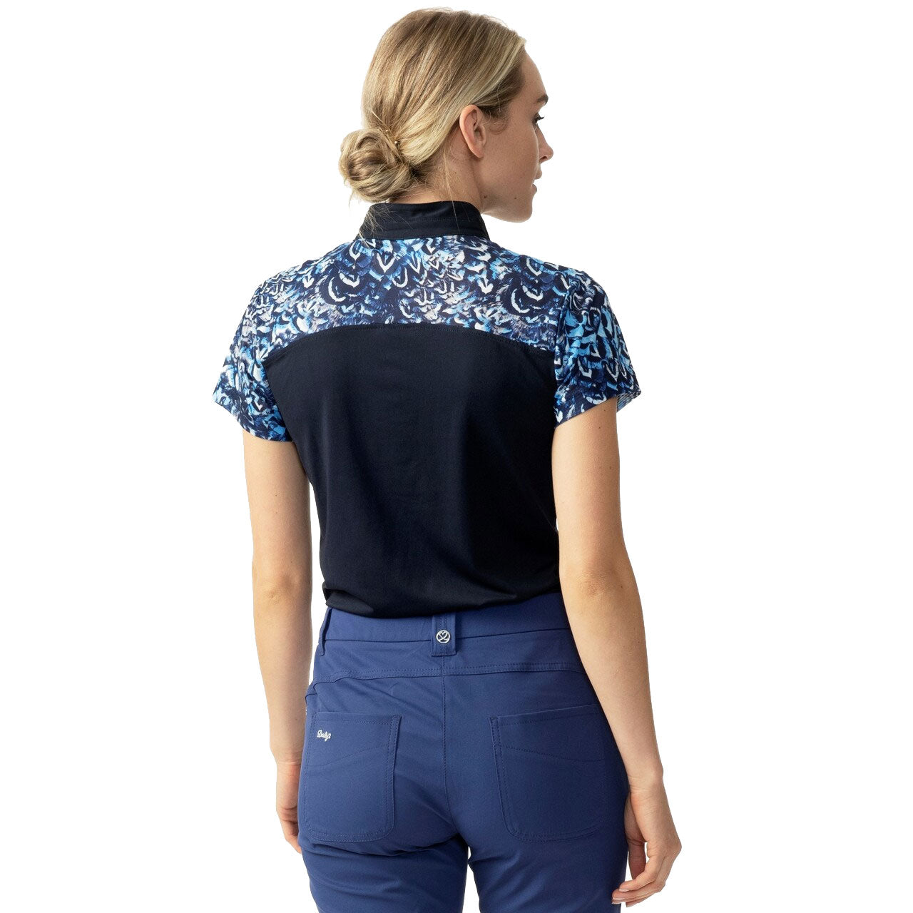 Women's Navy Blue Short Sleeve Golf Polo Shirt - Breathable Moisture-Wicking Athletic Top for Golf, Tennis & Casual Wear