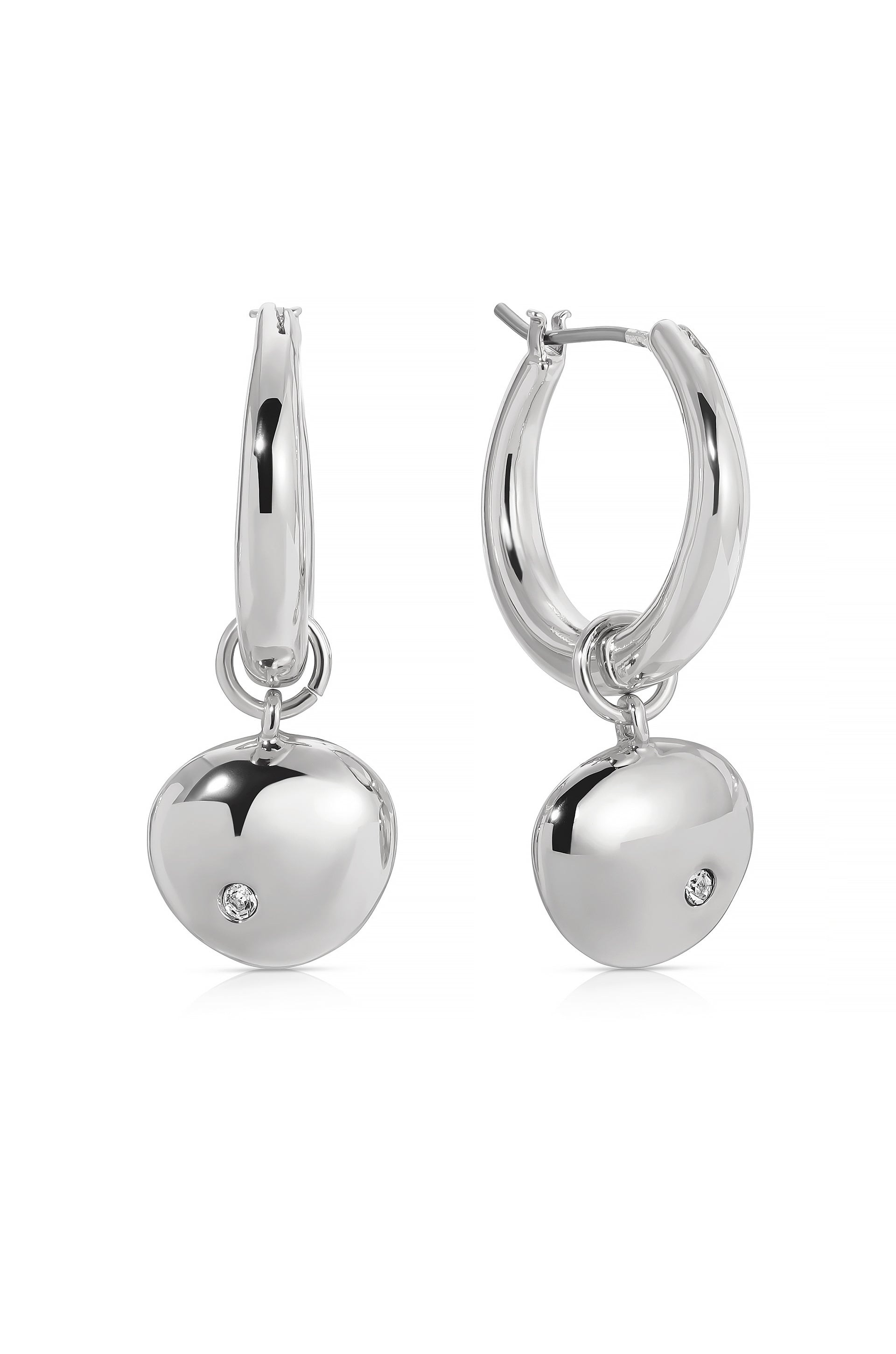 Polished Pebble Huggie Hoop Earrings for Women - Minimalist Stone Dangle Earrings for Everyday Wear | Perfect for Office, Date Night & Casual Outfits