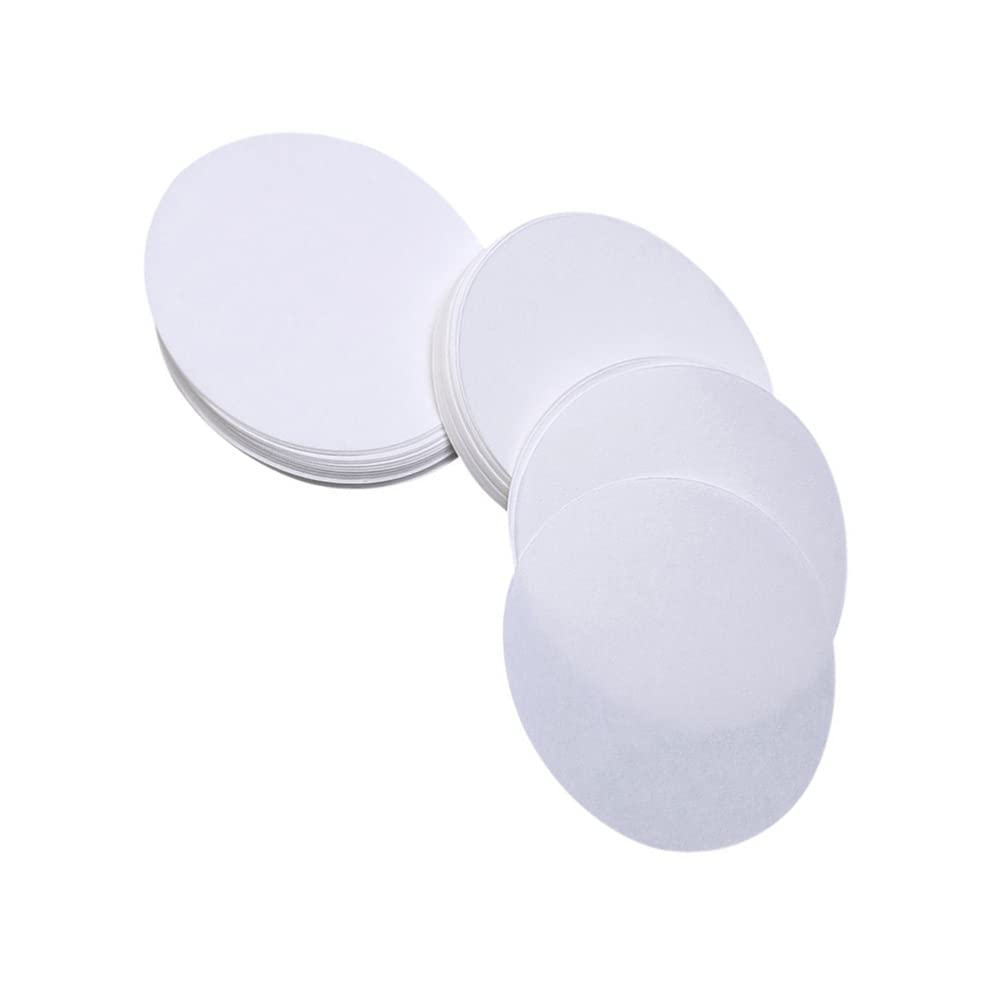 100 Pcs Medium Flow Qualitative Filter Paper Discs - Lab Grade White Funnel Filters for Cooking, Straining & Scientific Experiments | Ideal for Coffee Brewing, Oil Filtration & Chemistry Labs