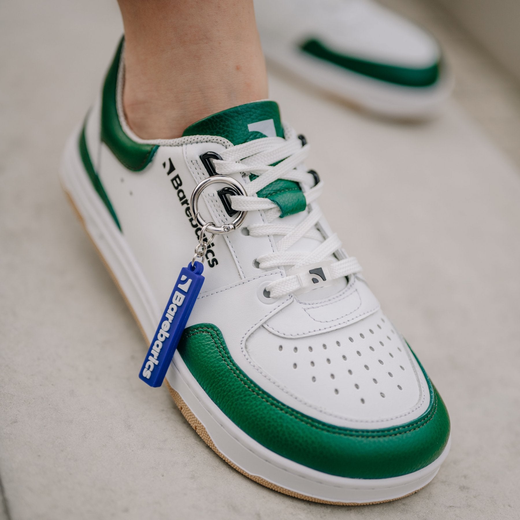 Barefoot Sneakers for Men & Women - Barebarics Wave White & Dark Green Minimalist Shoes | Lightweight, Flexible & Comfortable for Running, Walking & Gym Workouts
