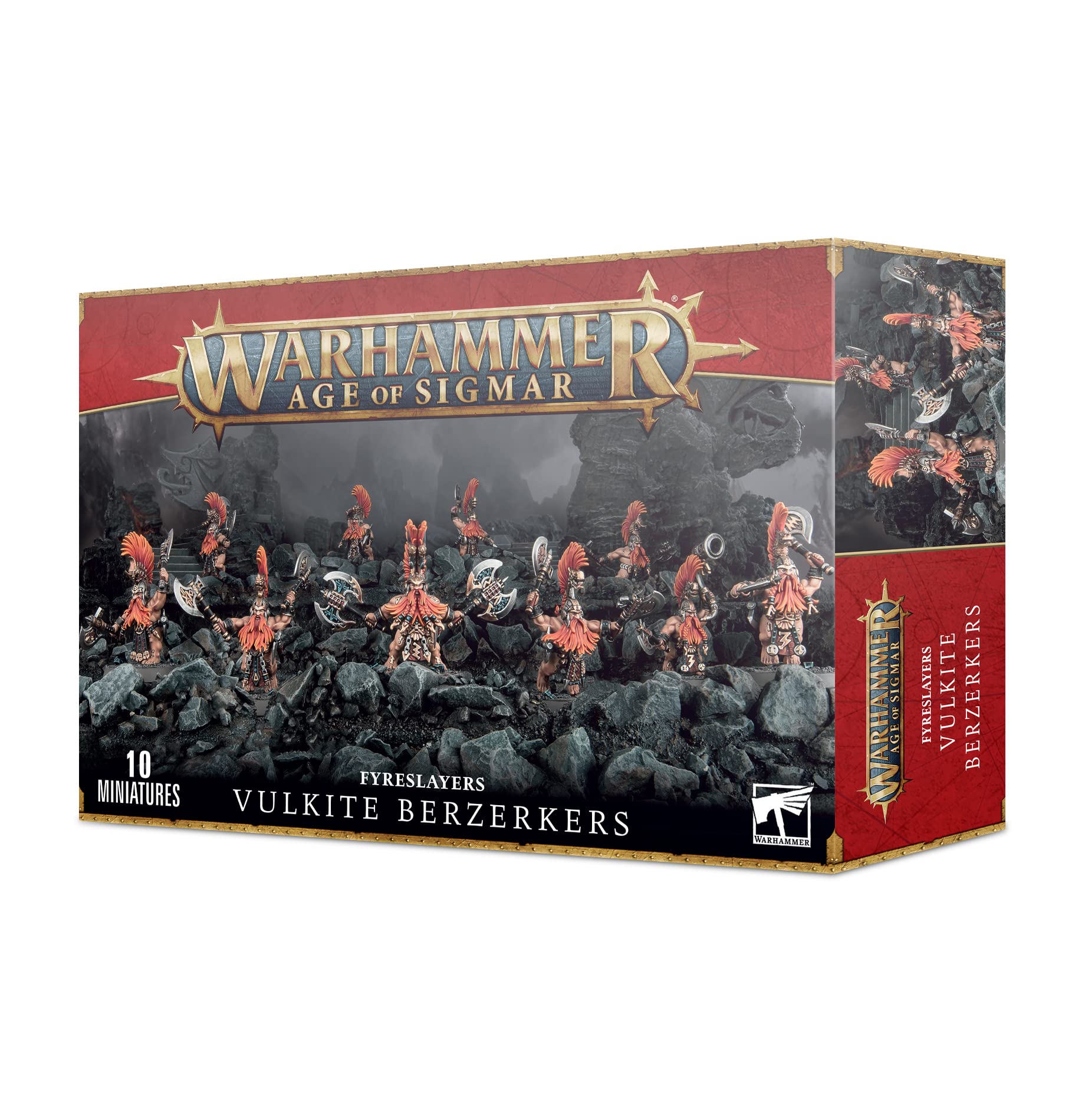 Games Workshop Fyreslayers Vulkite Berzerkers - Warhammer Age of Sigmar Miniatures for Tabletop Battles & Fantasy Gaming