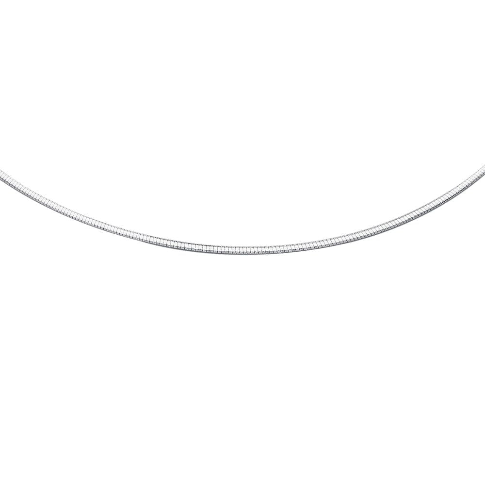 14K Gold 2mm Classic Omega Necklace Chain for Women - Elegant Minimalist Jewelry for Everyday Wear, Gifts & Special Occasions