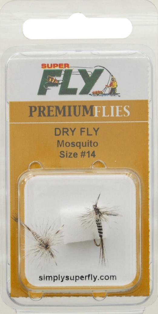 Superfly DryMosquito#14 Fly Fishing Gear - Premium Dry Fly for Trout & Bass - Ideal for Freshwater Streams & Rivers