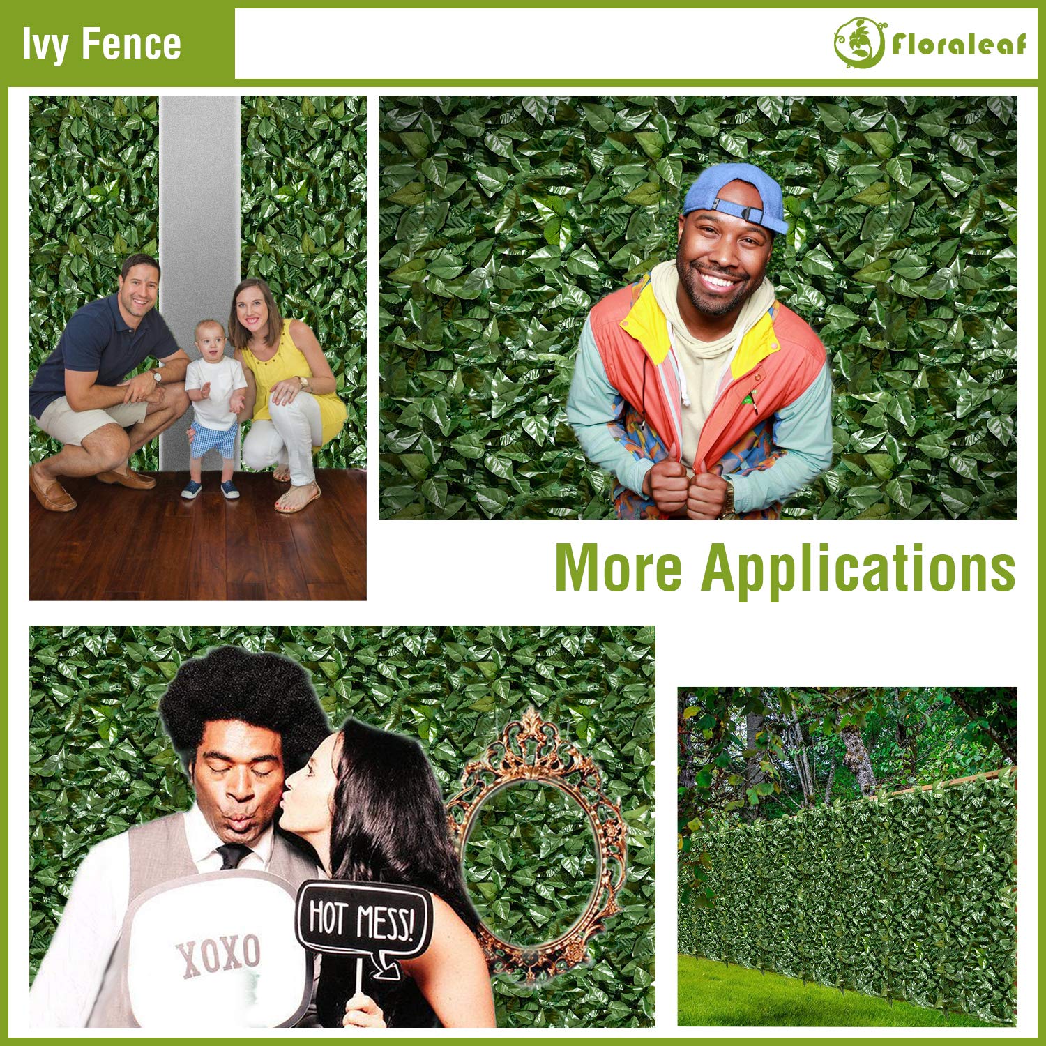 Artificial Ivy Privacy Fence Screen 39''x360'' - Realistic Fake Hedge Leaf & Faux Vine Wall Cover for Outdoor Garden, Yard, Patio, Balcony | UV Resistant, Weatherproof Decor for Privacy, Shade & Aesthetic Enhancement