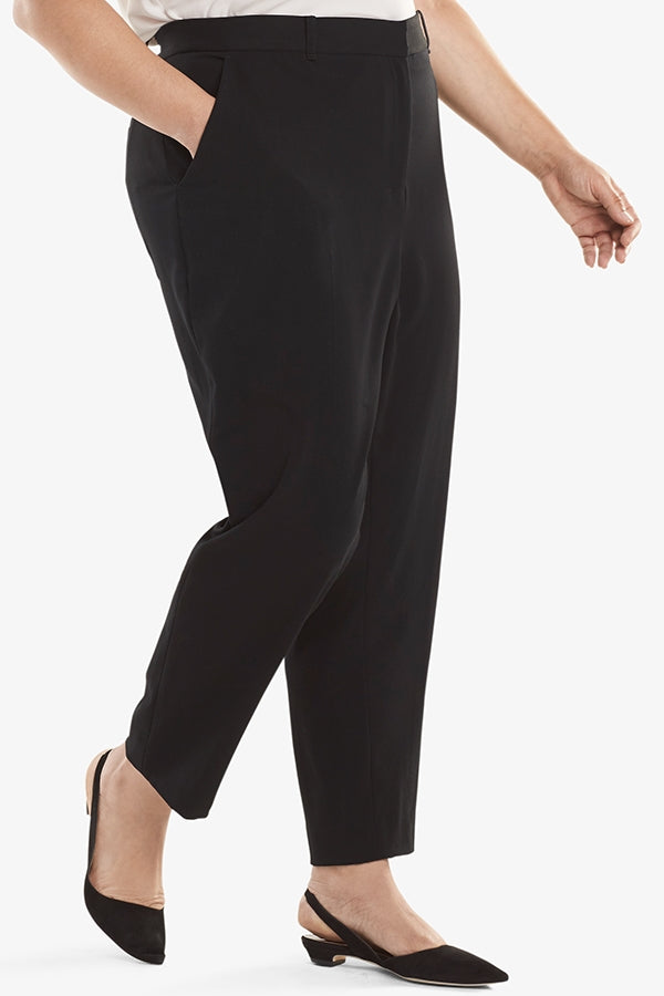 Mejia Light Twill Pants for Women - Comfortable Black Casual Trousers for Work, Office & Everyday Wear