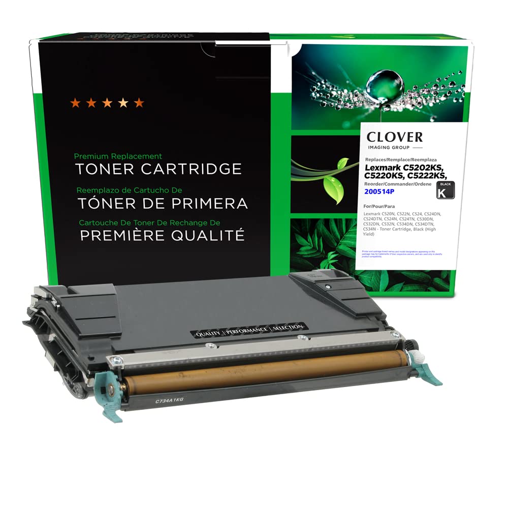 Clover Remanufactured Black Toner Cartridge Replacement for Lexmark C520 C522 C524 C534 Printers | High Yield | Compatible with Office & Home Printing