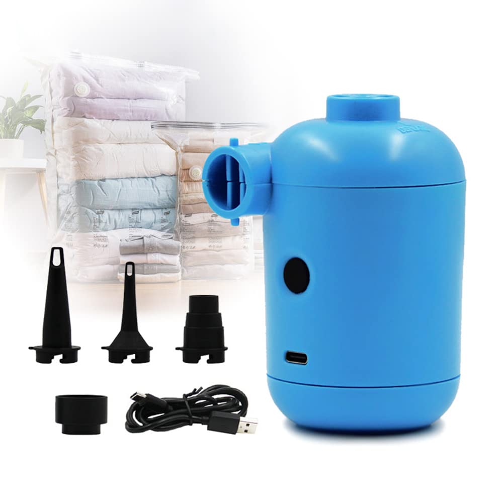 Lixada 2200Pa USB Electric Air Pump DC 5V Portable Air Compressor with 4 Nozzles - Fast Inflation for Air Mattress, Pool Floats, Inflatables - Perfect for Camping, Travel, Beach & Outdoor Activities
