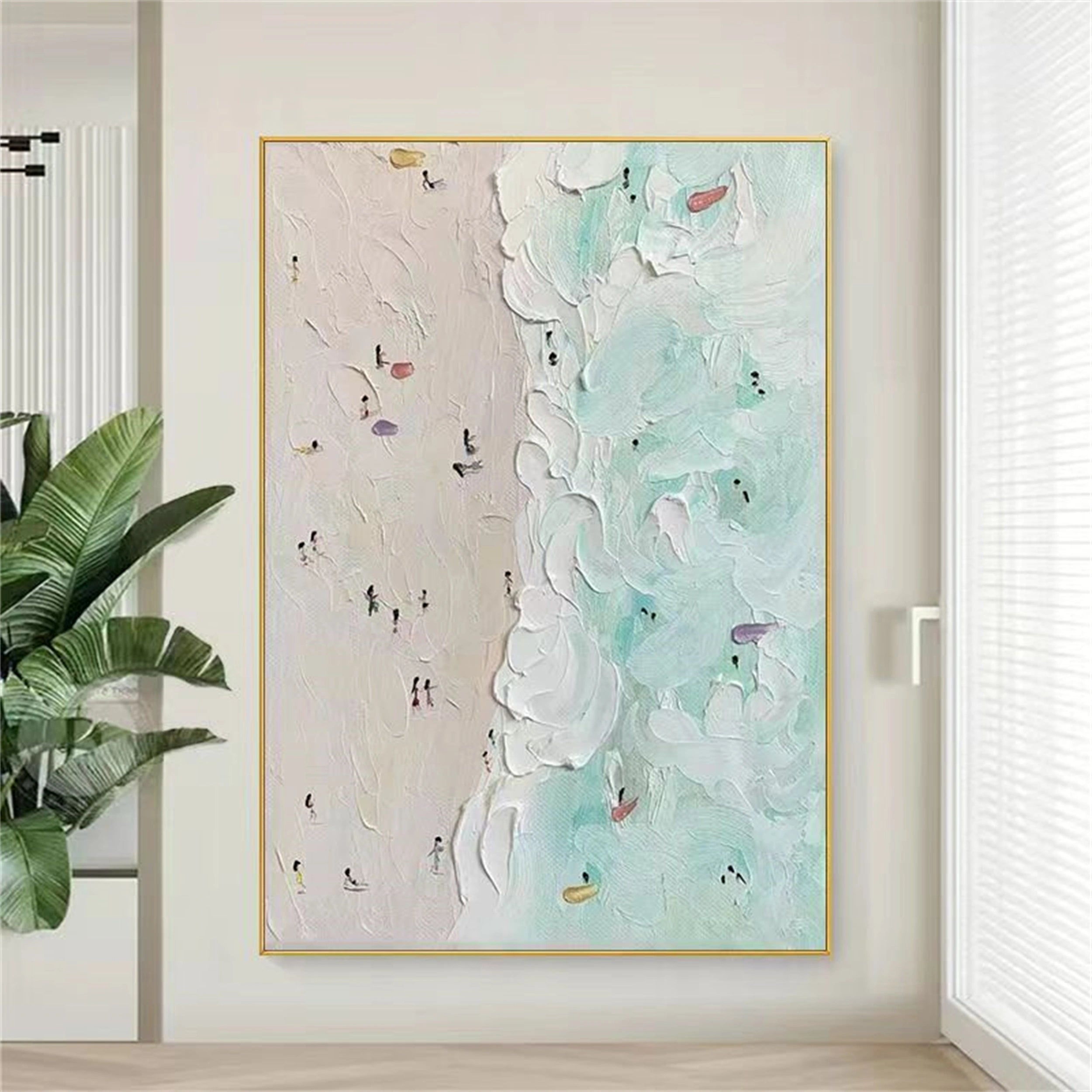 Ocean and Sky Painting #OS 050 - Handmade Canvas Wall Art for Home & Office Decor - Perfect for Living Room, Bedroom, or Office Wall Decoration
