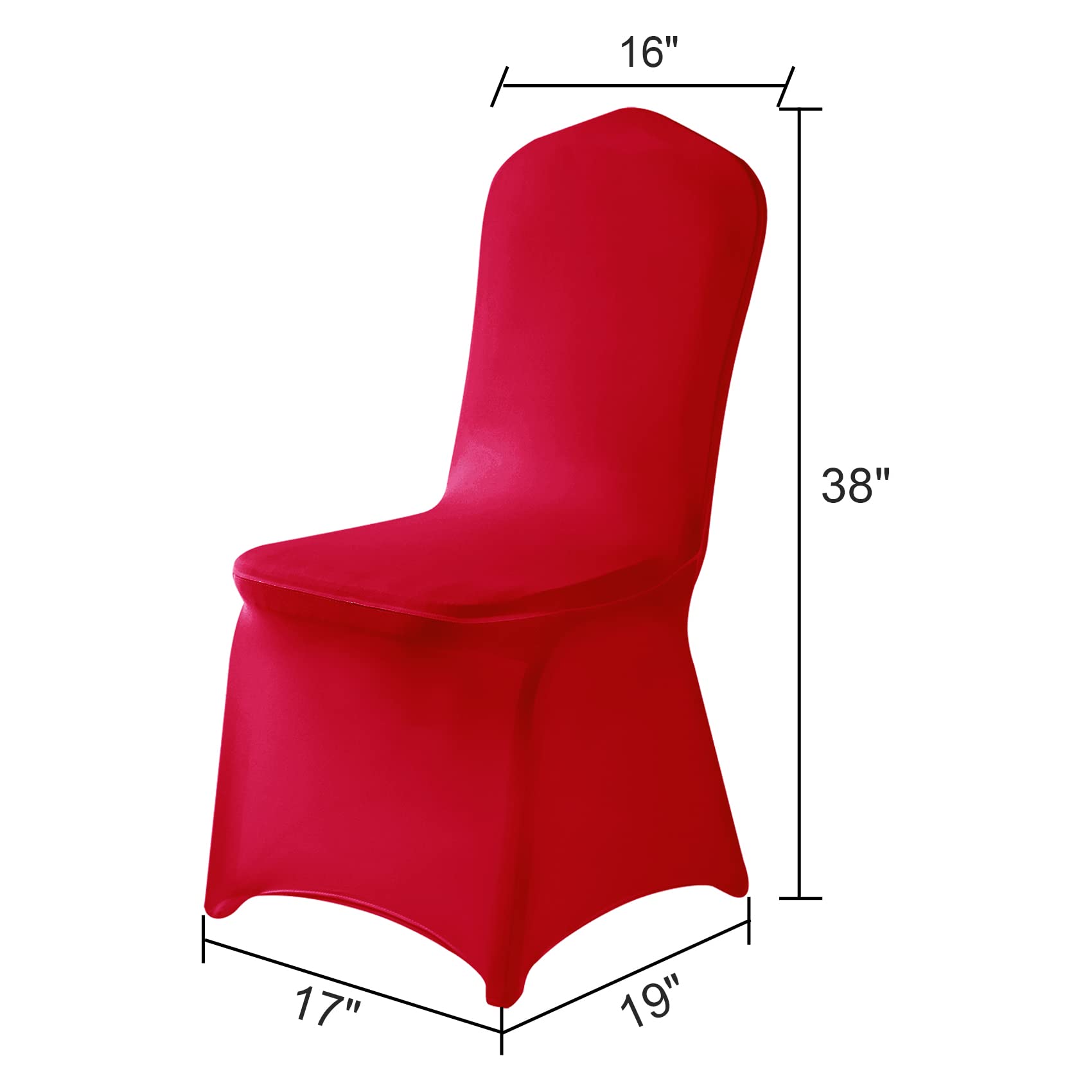 100PCS Stretch Spandex Chair Covers - Washable Removable Elastic Chair Protectors for Living Room, Party, Banquet, Wedding & Hotel Events (Red) - Perfect for Home Decor, Event Styling & Furniture Protection