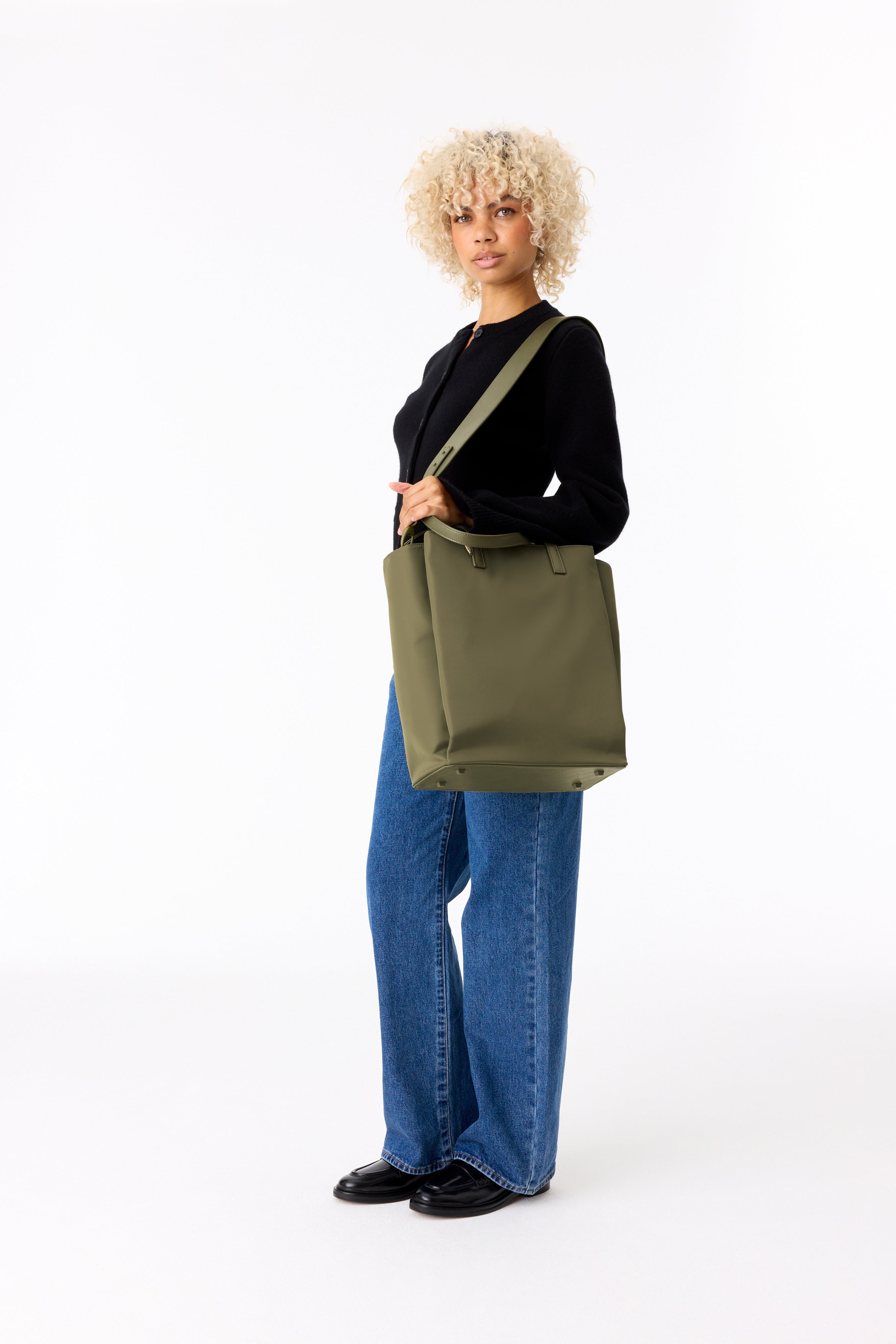Stylish Olive Commuter Tote Bag for Women - Durable Work Tote with Laptop Pocket - Perfect for Office, Travel & Everyday Use