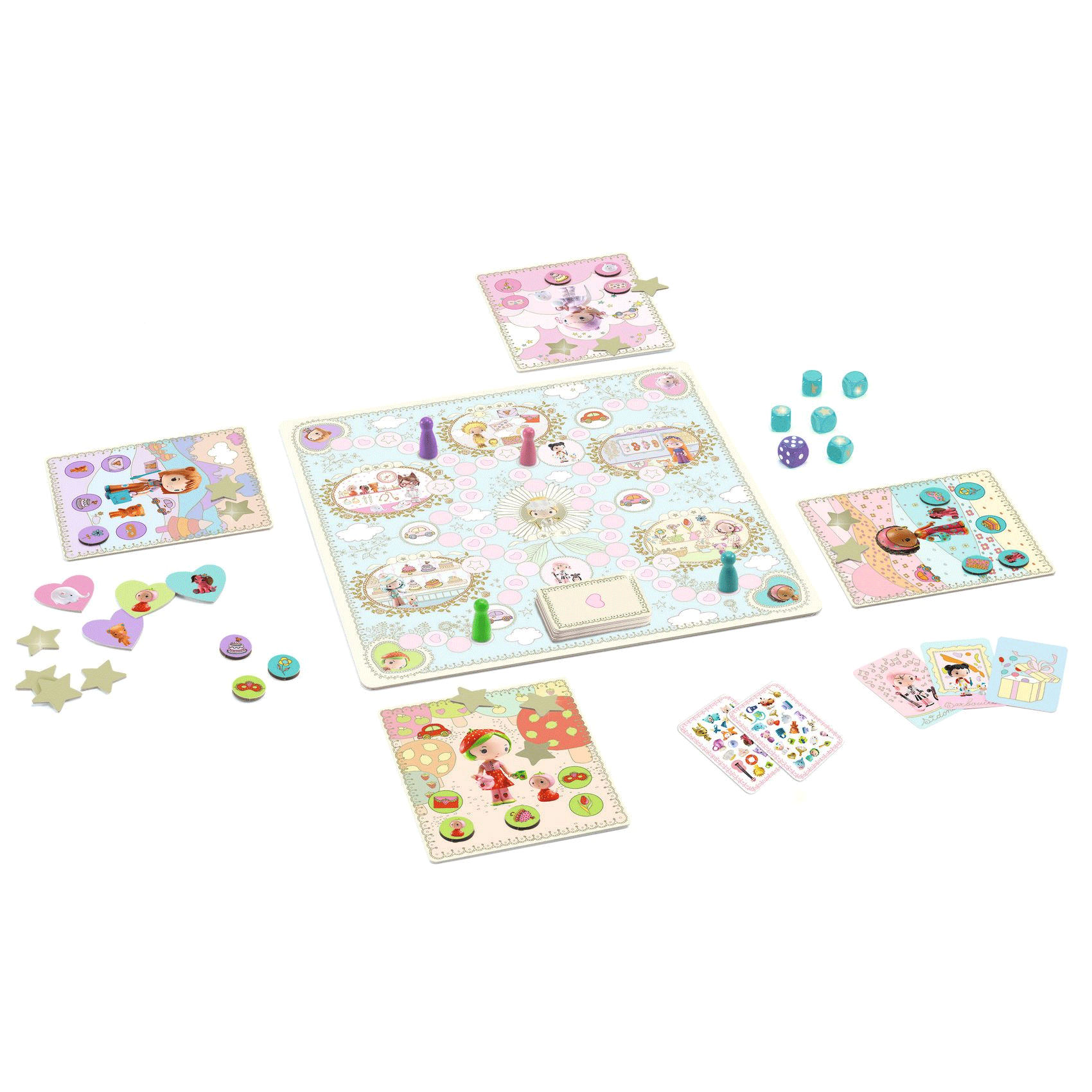 Tinyly Party Board Game by Djeco - Fun Family Game Night Activity for Kids & Adults | Perfect for Birthday Parties & Social Gatherings