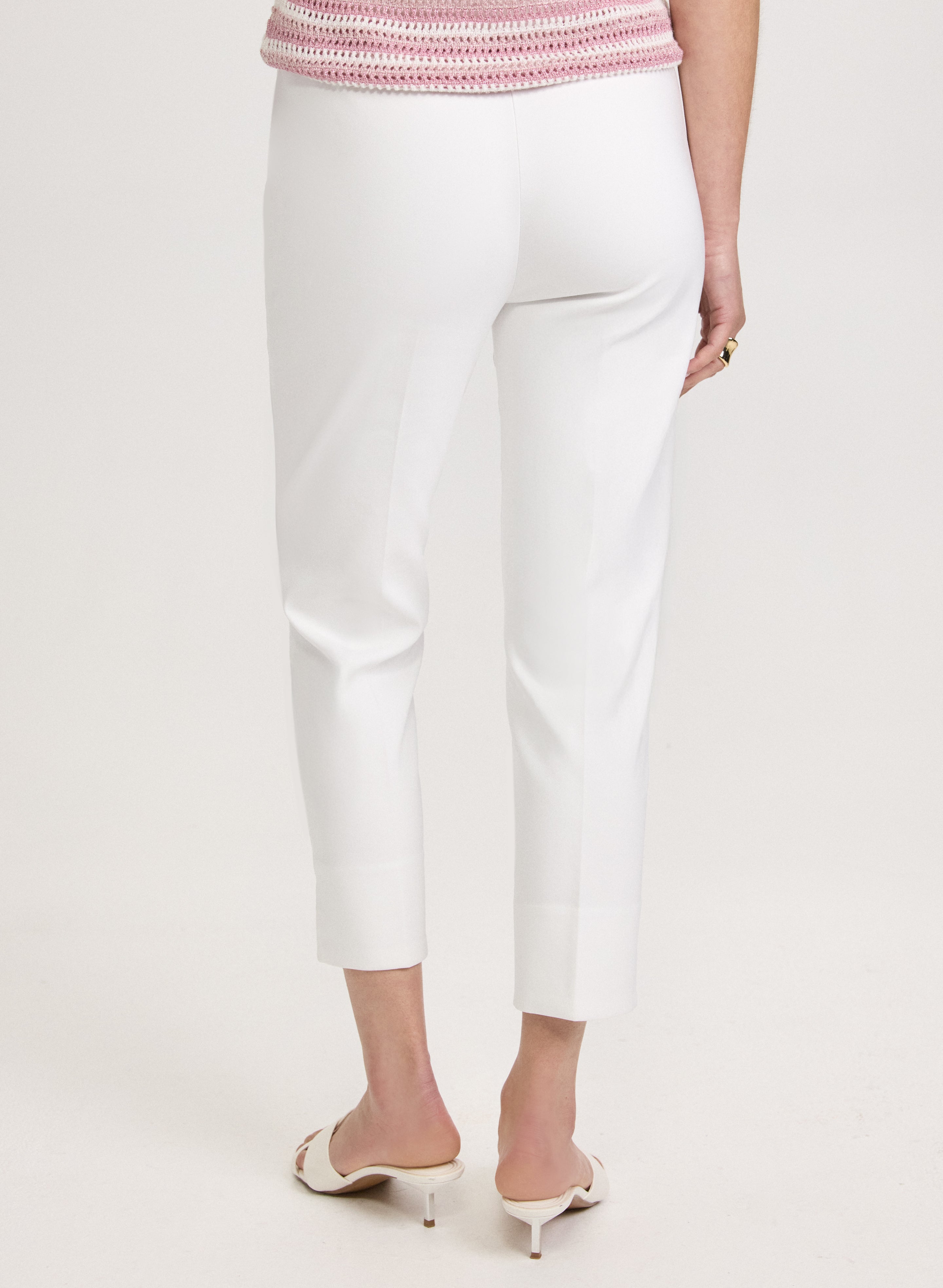 Emma Button Detail Pants for Women - High Waisted Stretch Comfortable Trousers | Perfect for Office, Casual Wear & Travel