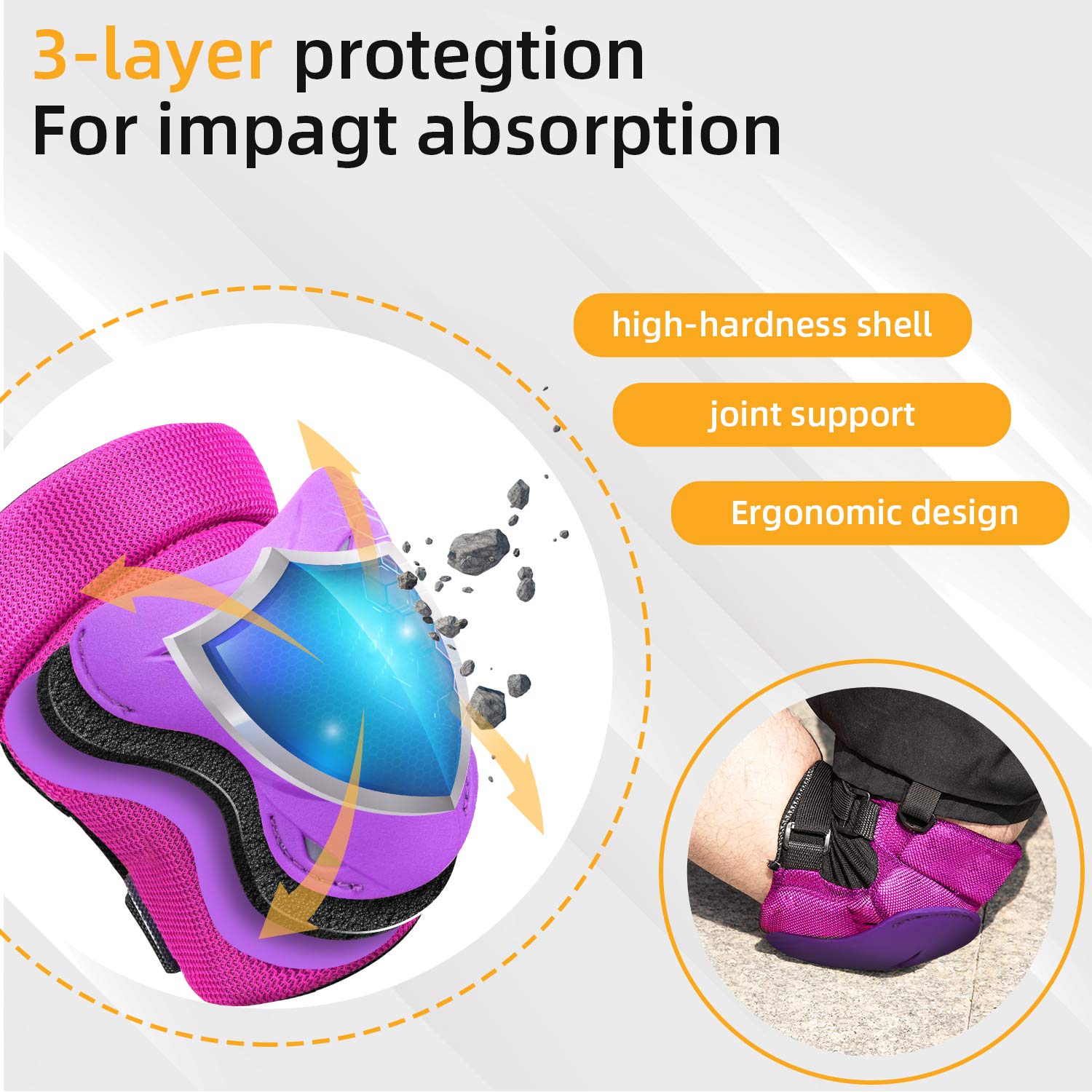 Adult/Youth/Kids Knee Pads Elbow Pads Wrist Guards Protective Gear Set - Safety Pads for Skateboarding, Cycling, Roller Skating, BMX, Scooter & Extreme Sports - Perfect for Outdoor Activities & Sports Enthusiasts
