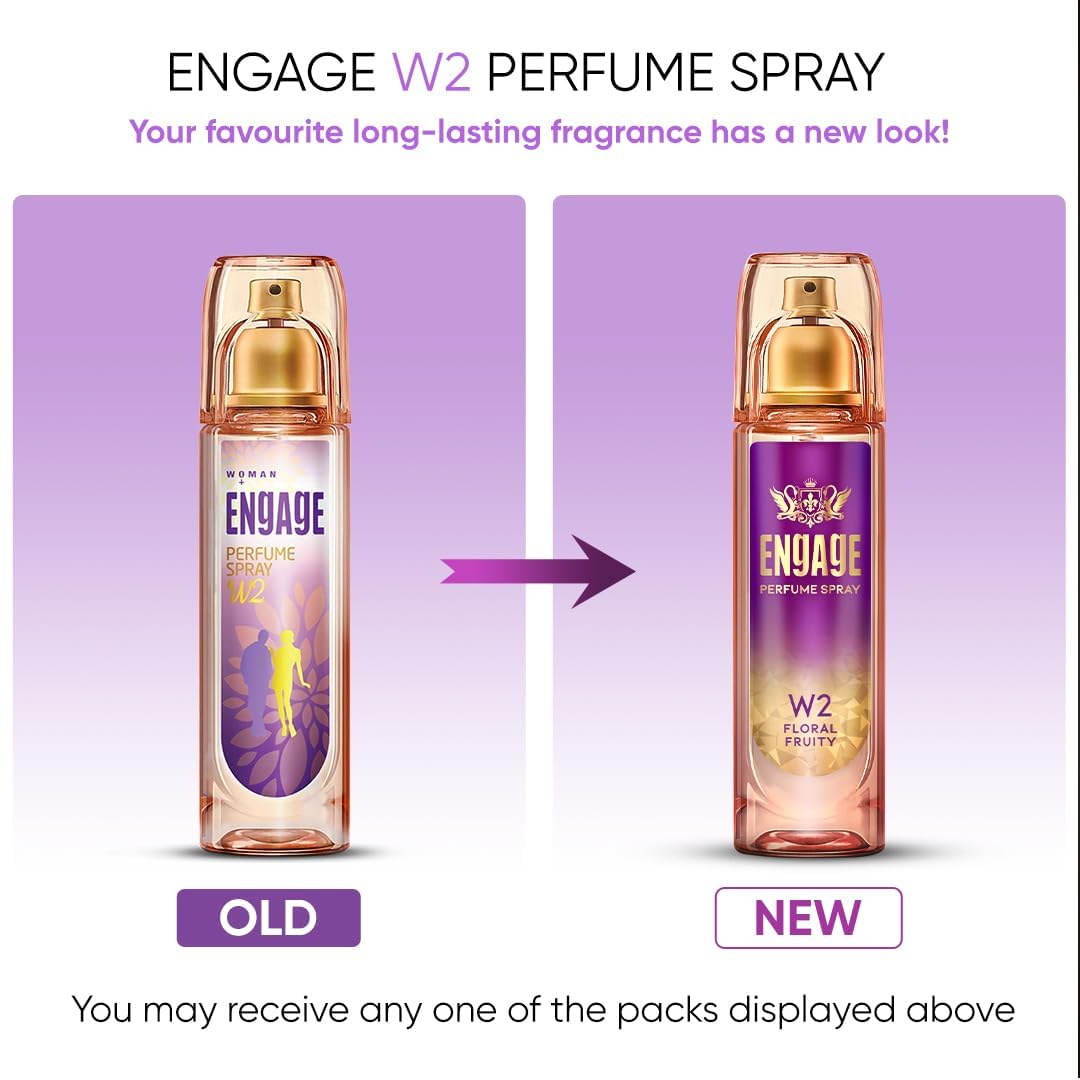 Engage W2 Perfume Spray for Women - 4.0 oz Floral Fragrance Eau de Toilette, Long Lasting & Refreshing Scent - Perfect for Daily Wear, Office, Date Night & Special Occasions