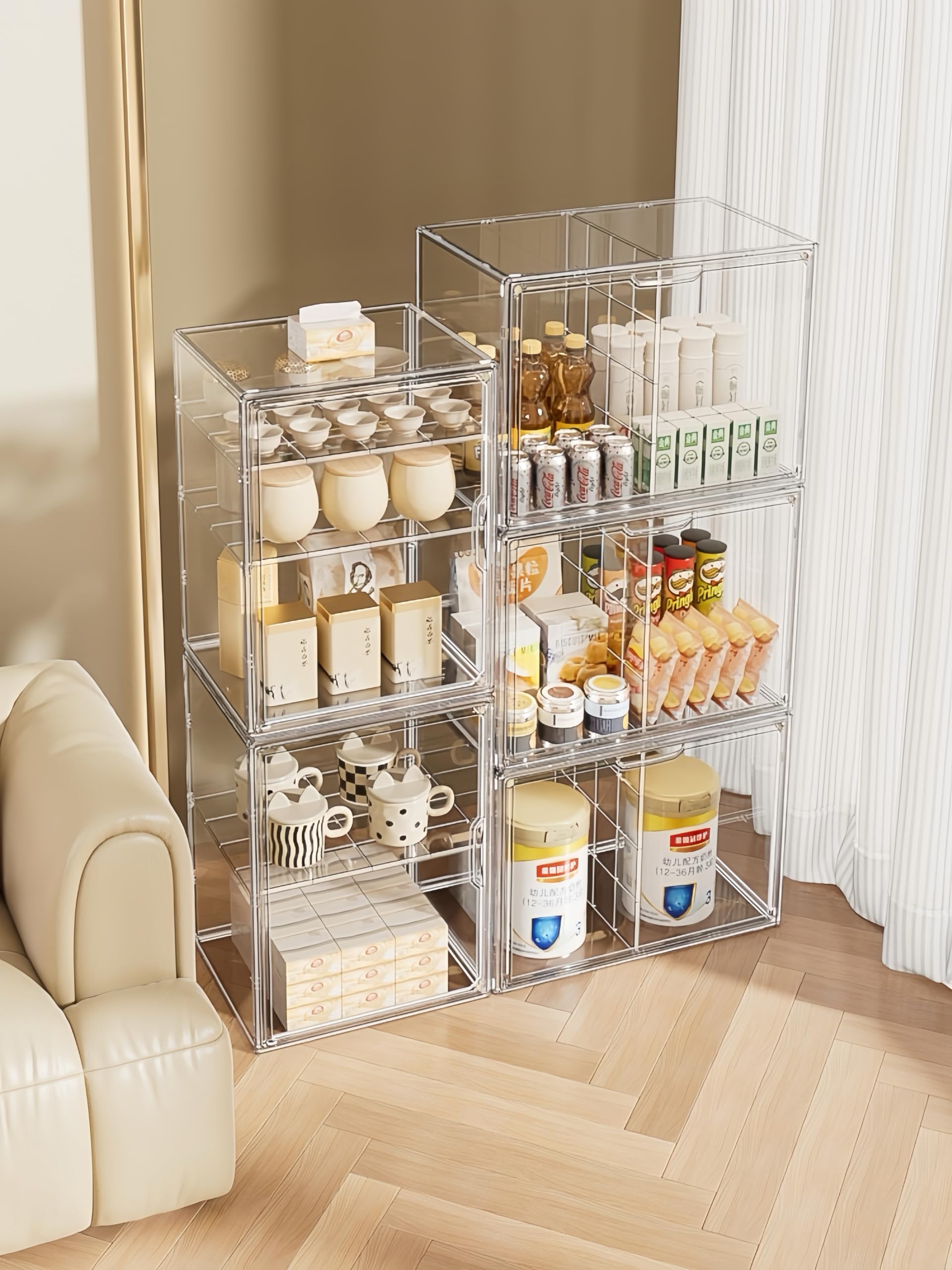 Clear Stackable Plastic Storage Box with Magnetic Lid - Organize Cosmetics, Shoes & Collections - Transparent Display Container (1-Pack) - Perfect for Home, Office & Retail Organization