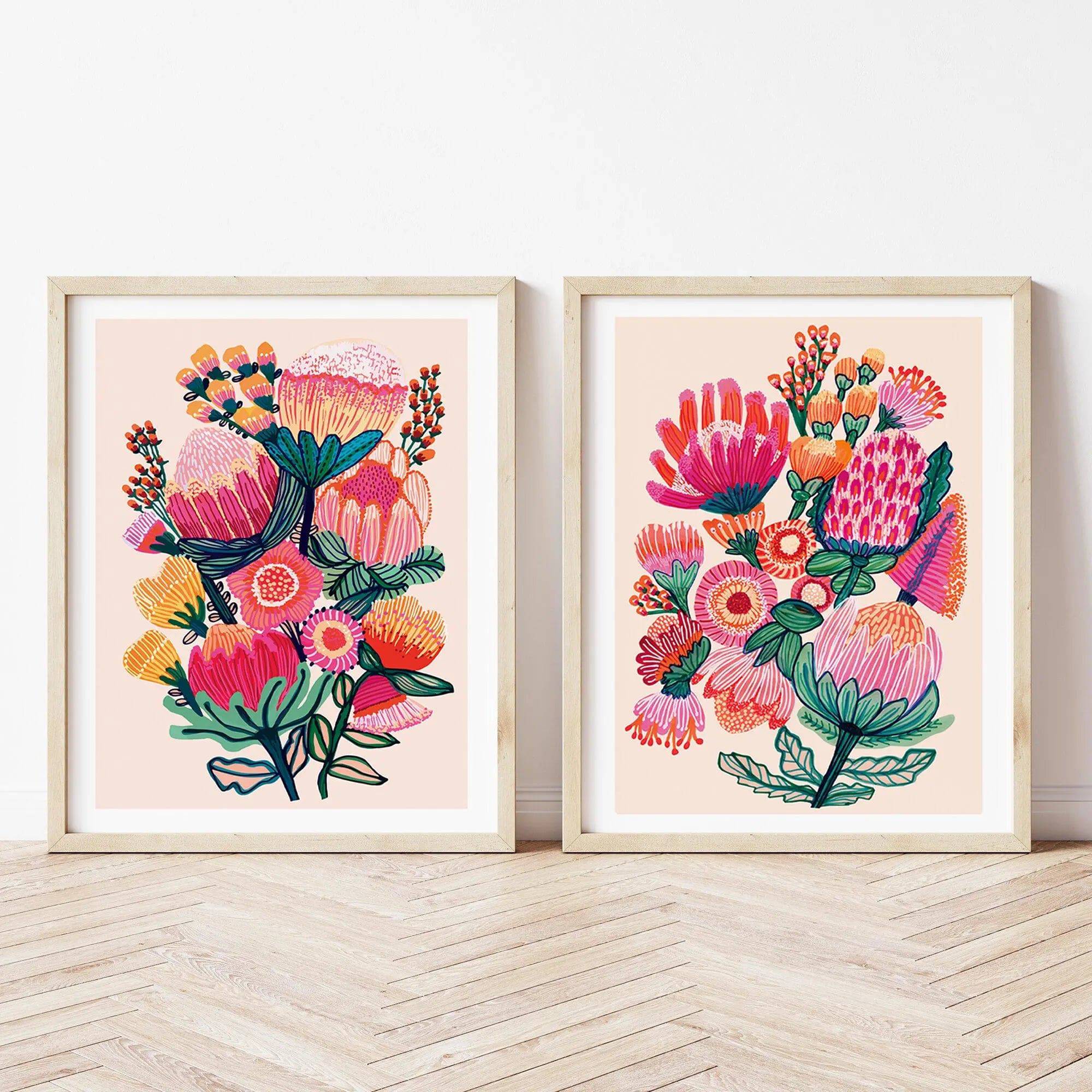 Australian Flowers Wall Art - Botanical Prints for Home & Office Decor | Floral Canvas Painting for Living Room, Bedroom, Kitchen