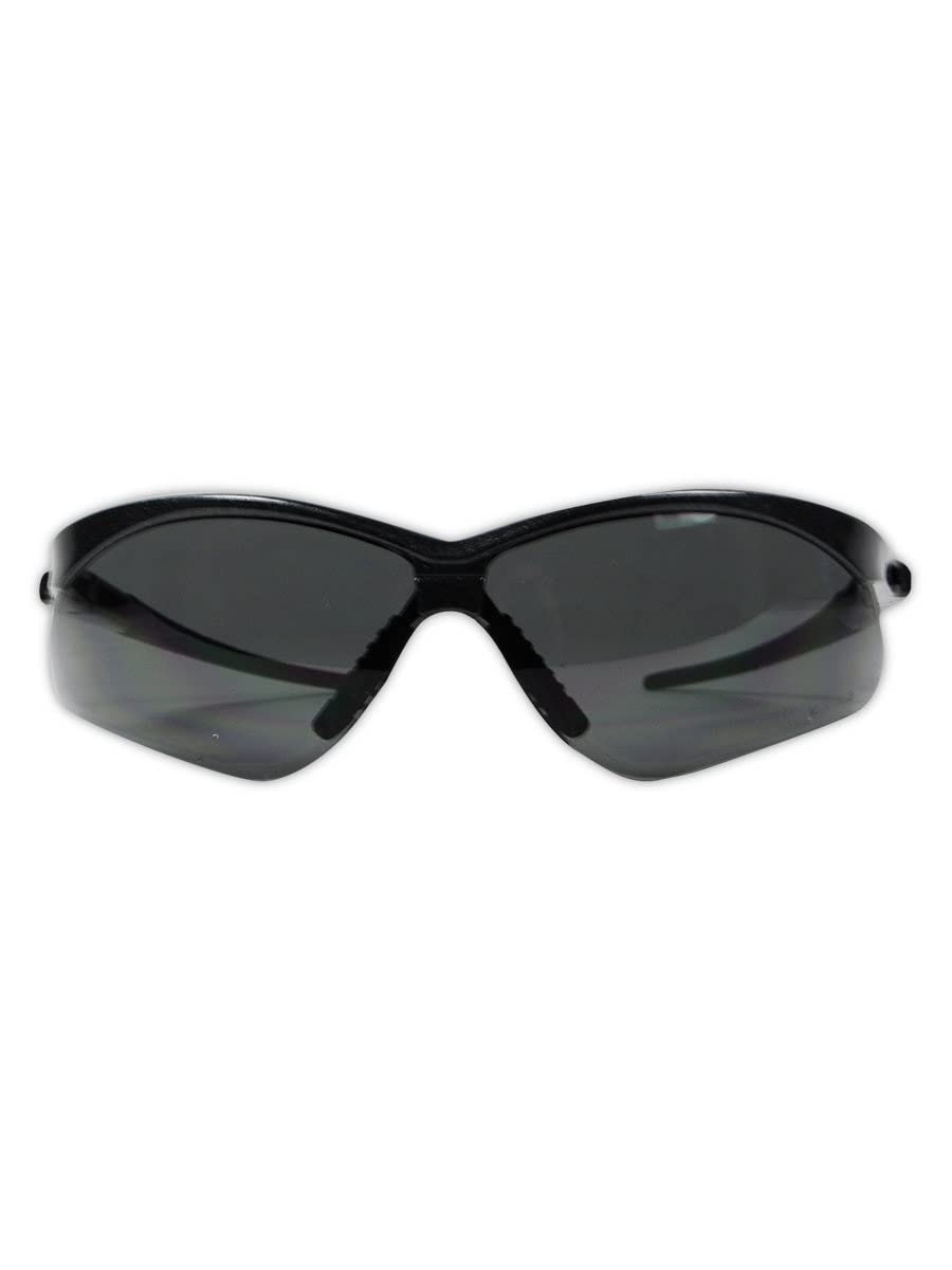 MAGID Wraparound Safety Glasses - 24 Pack Black Frame Grey Lens, Lightweight Sporty Design with Hard Coat & Soft TPR Nose Pad for Construction, Woodworking, Cycling, and Outdoor Sports Protection
